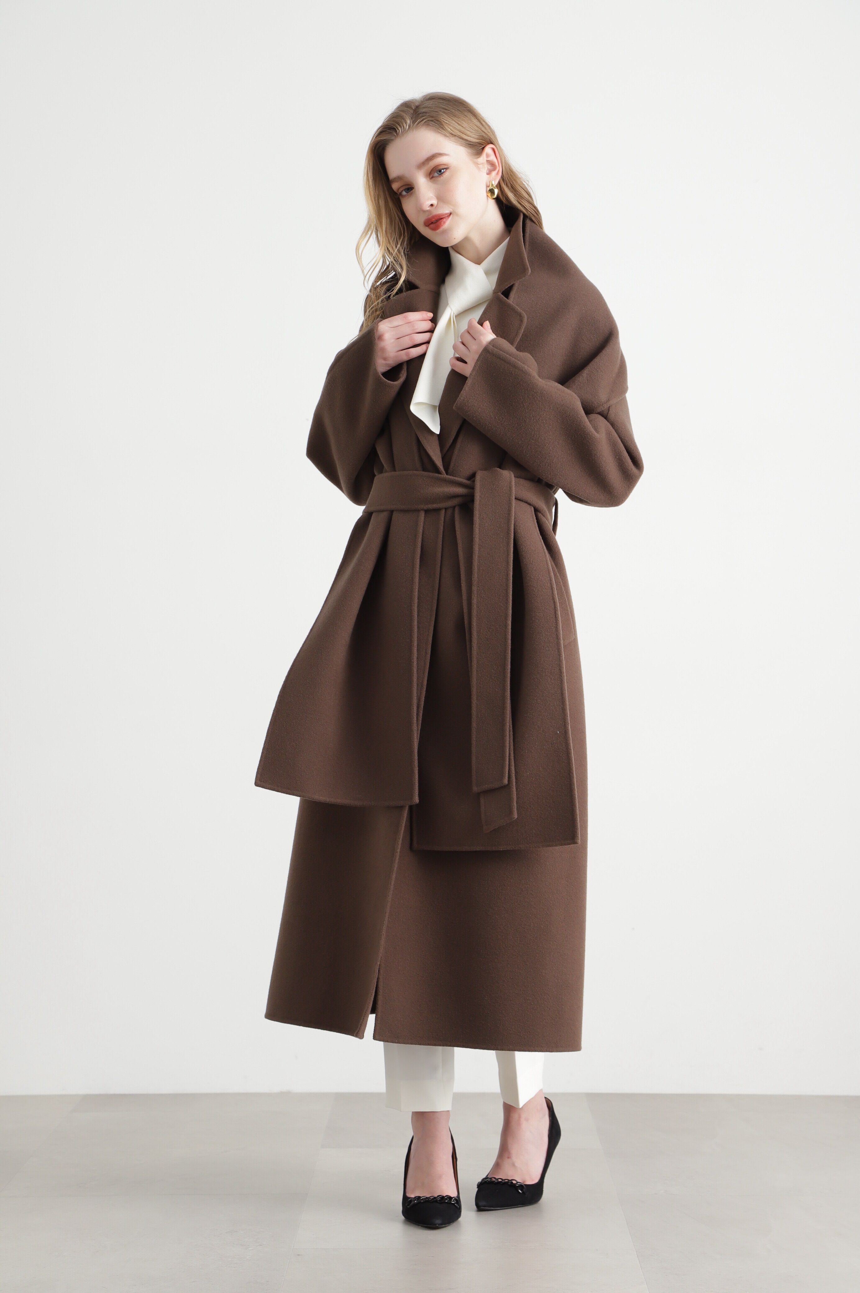  「ストール付きベルテッドリバーコート」|その他|