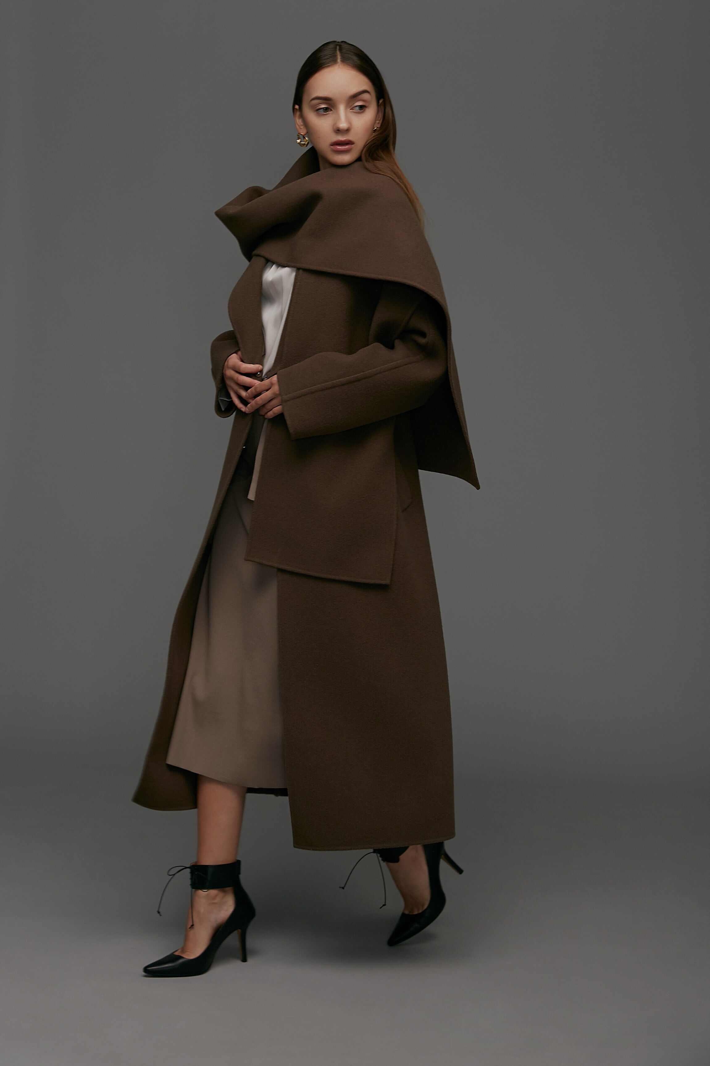  「ストール付きベルテッドリバーコート」|その他|