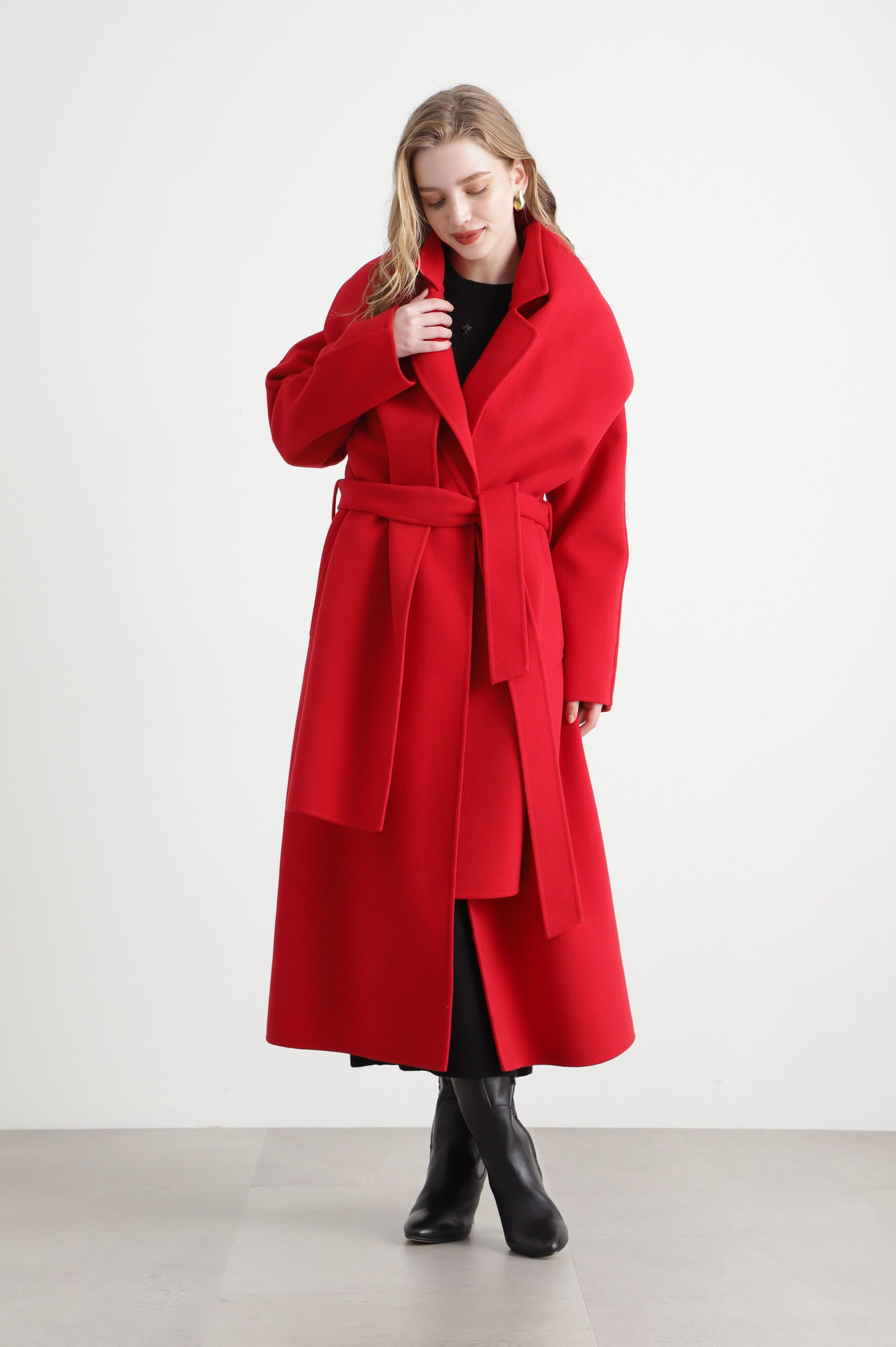  「ストール付きベルテッドリバーコート」|その他|