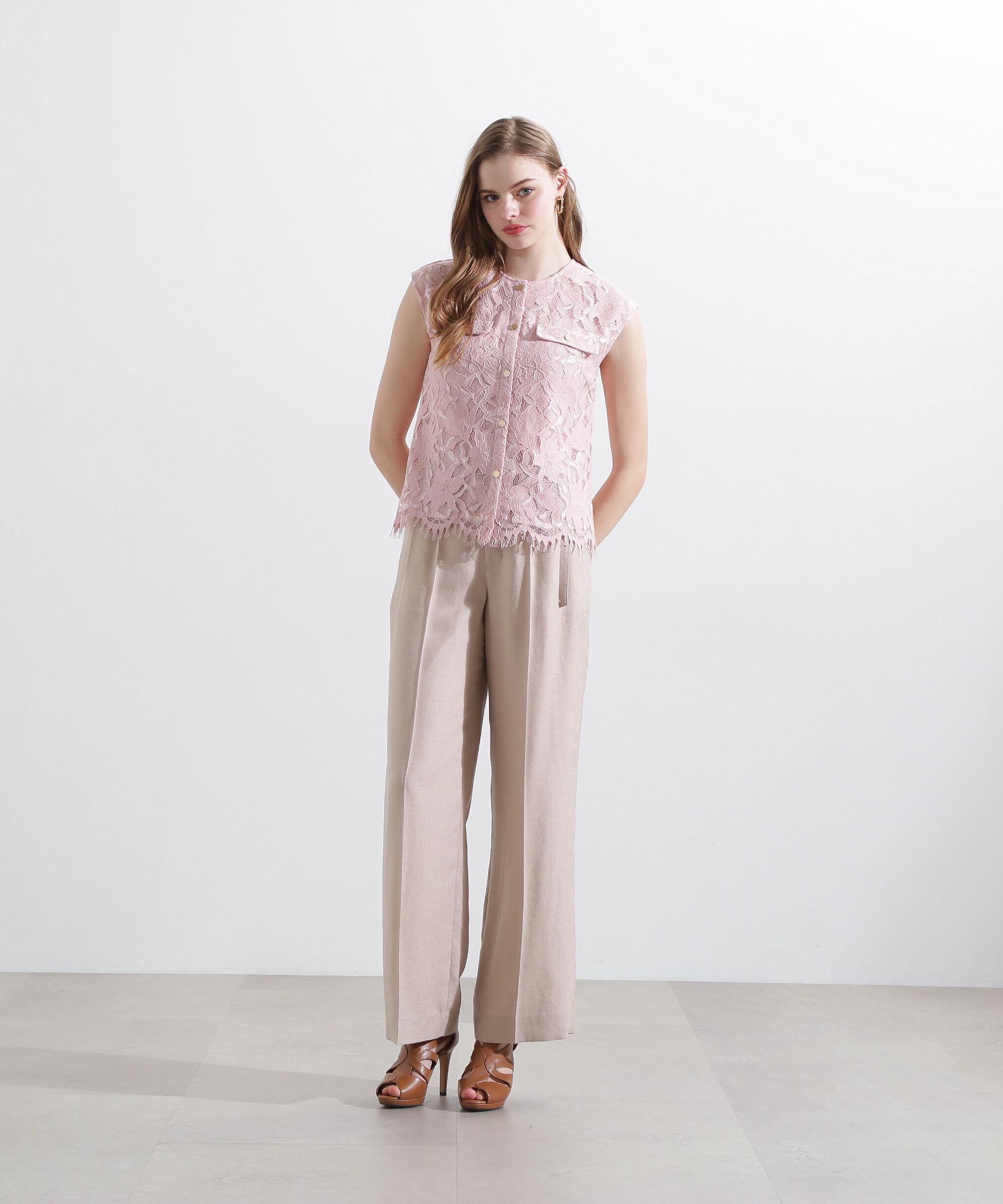  「◆スリムベルト付きワイドパンツ」|その他|