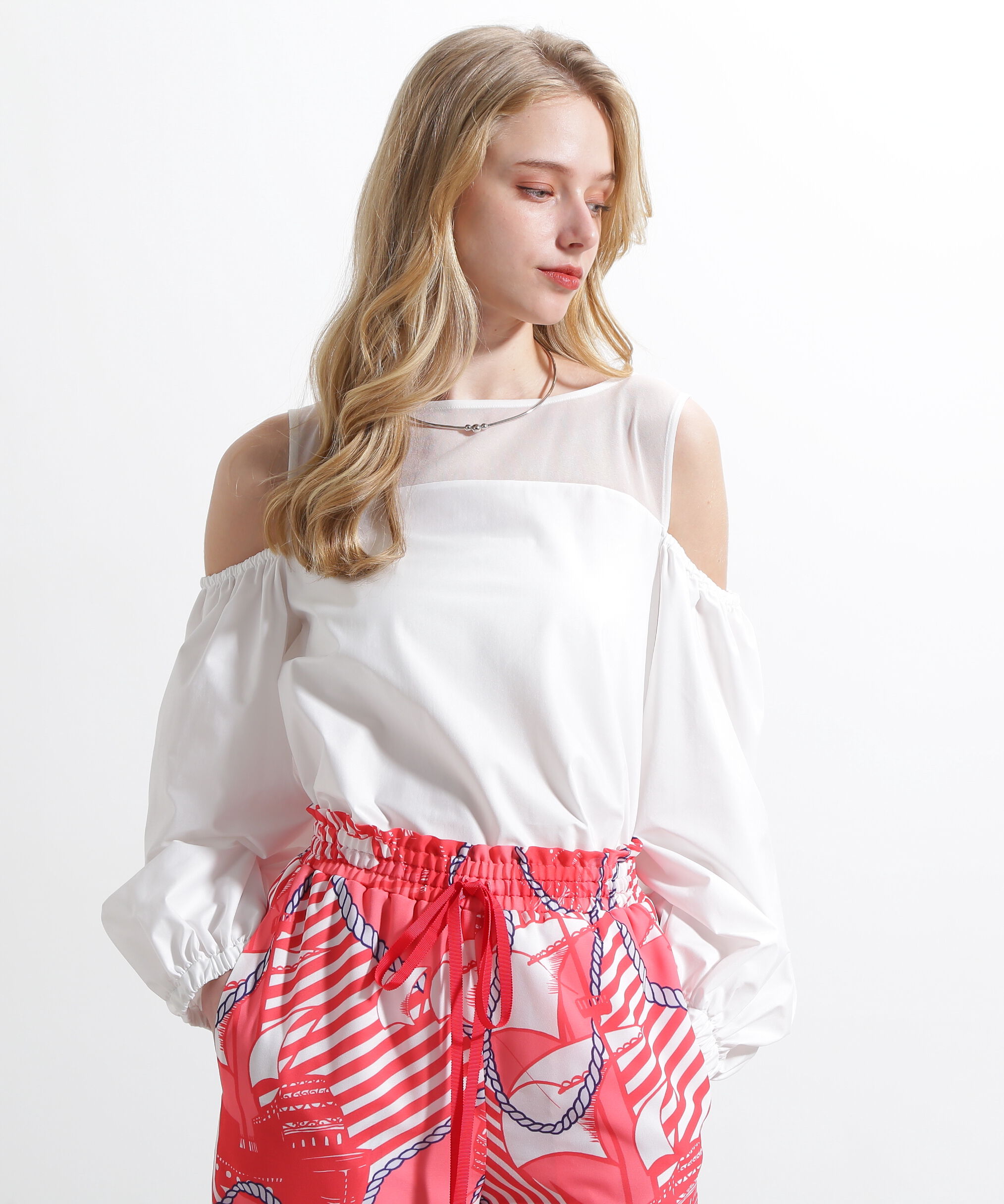  「オフショルダーカットソートップス」|Tシャツ・カットソー|