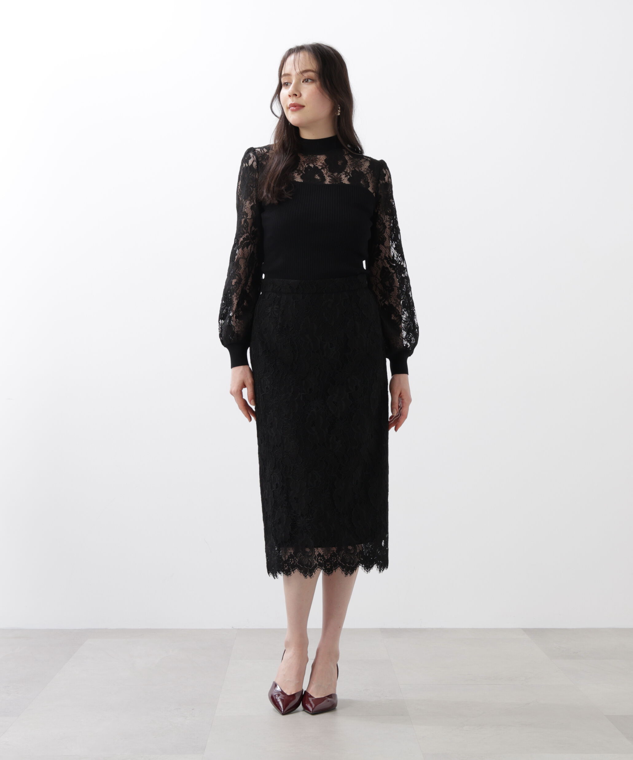  「◆グラデーションフラワーレーススカート」|スカート|