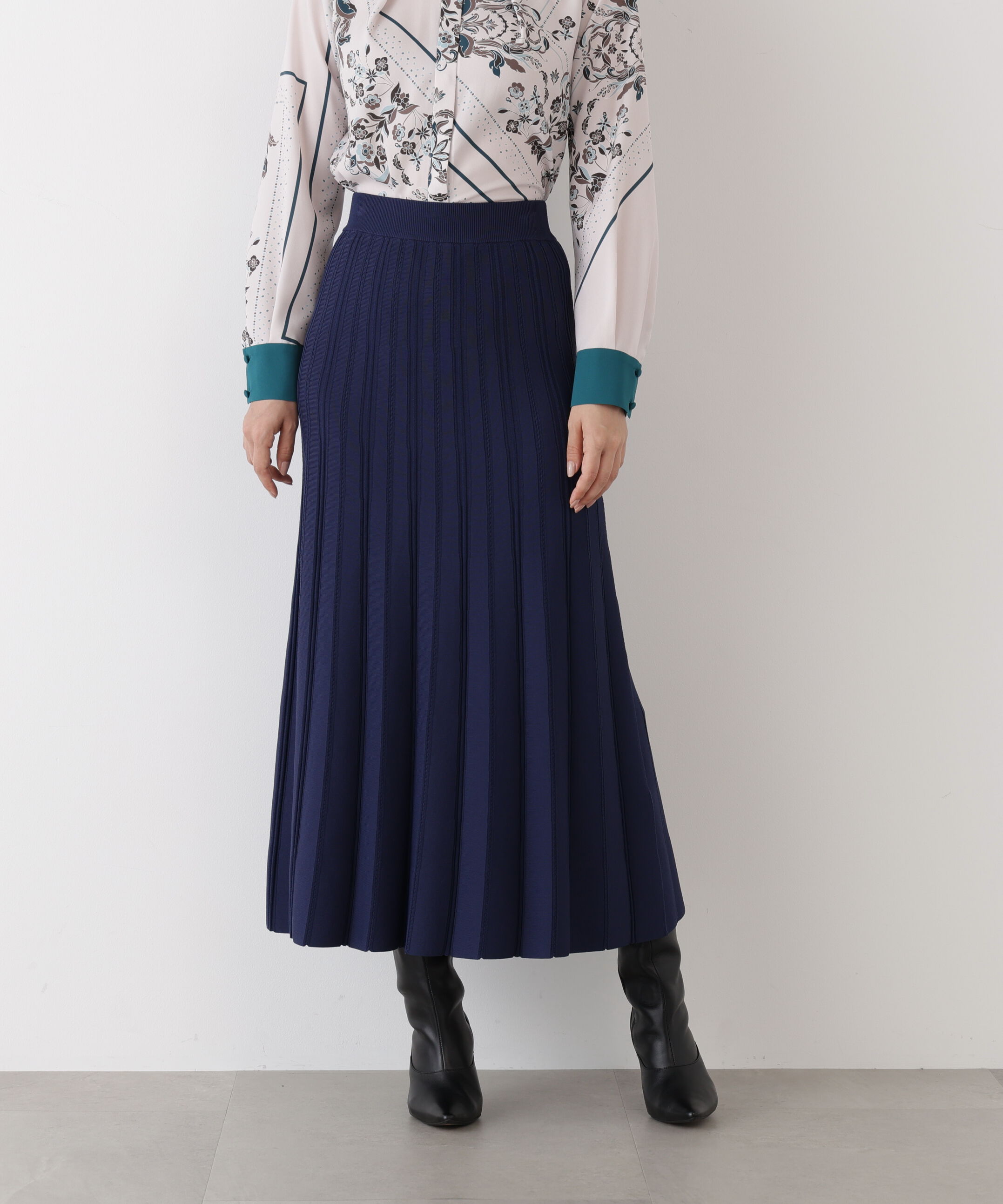  「◆ニットプリーツフレアースカート」|スカート|