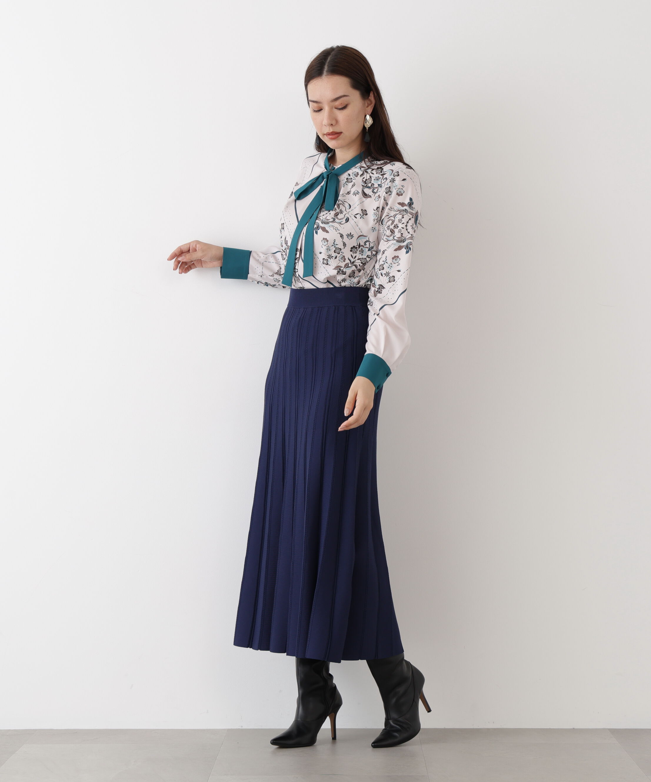  「◆ニットプリーツフレアースカート」|スカート|