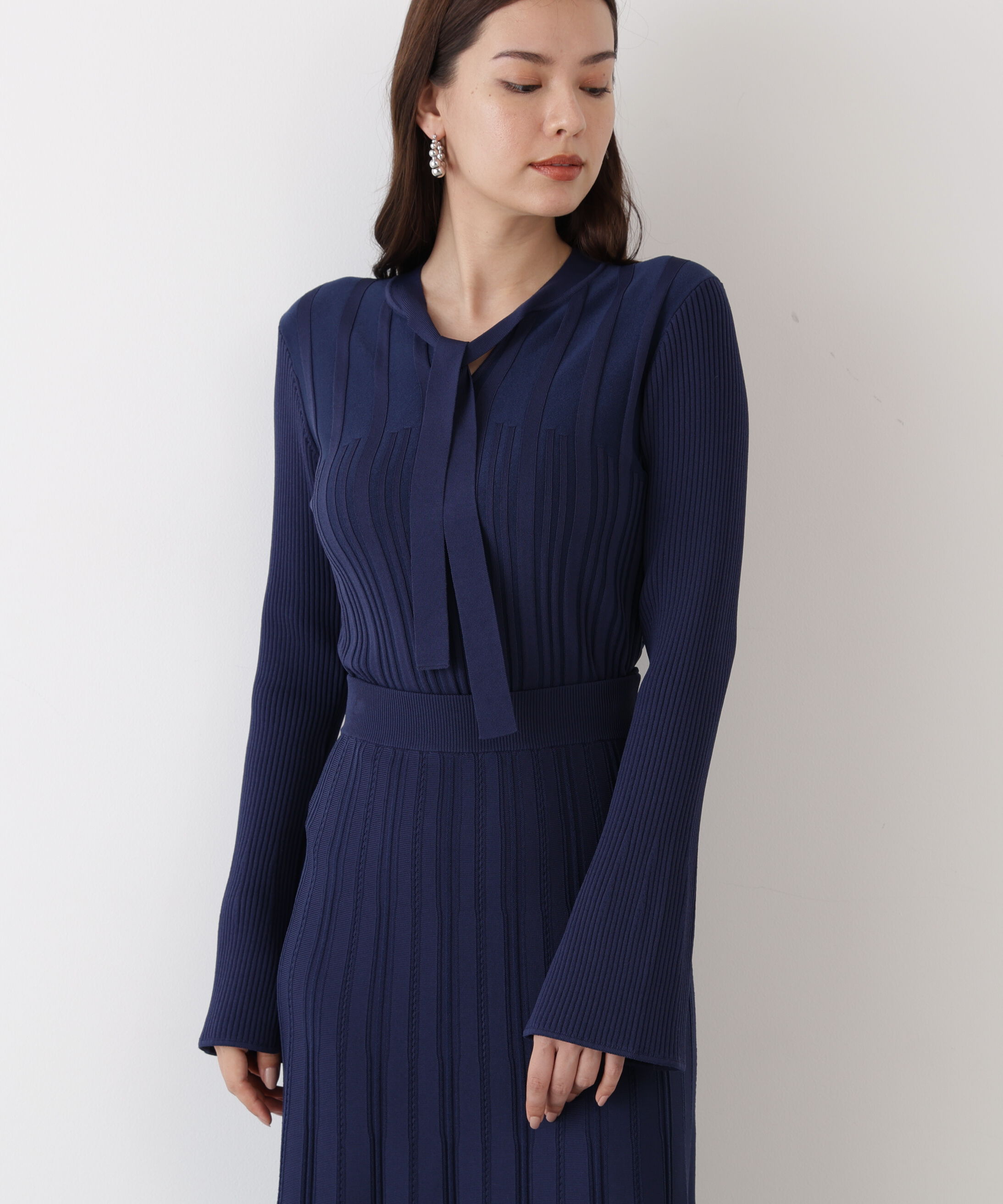  「◆ベルスリーブボウタイニットプルオーバー」|ニット・セーター|