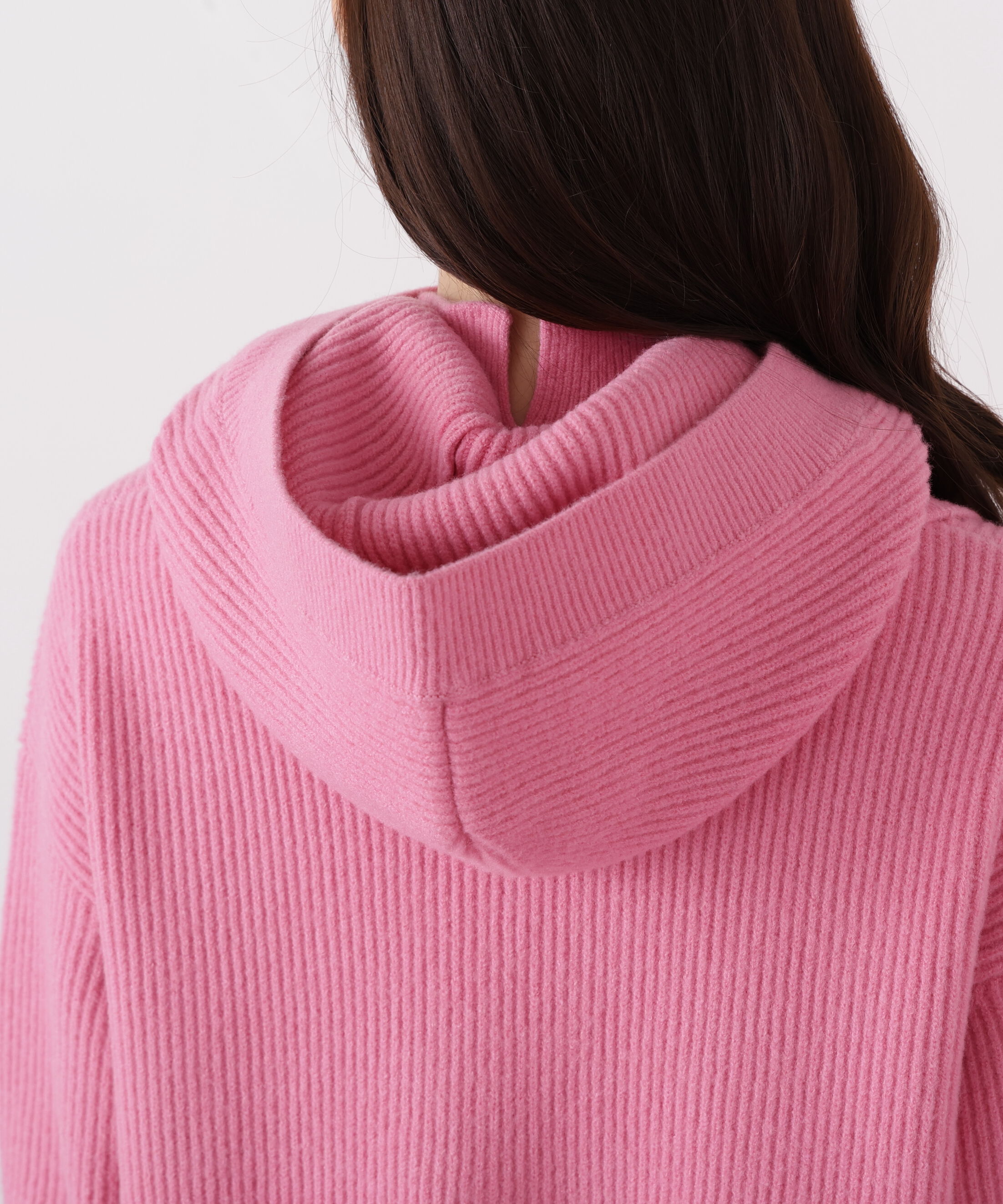  「◆フードスヌード付きニットプルオーバー」|ニット・セーター|