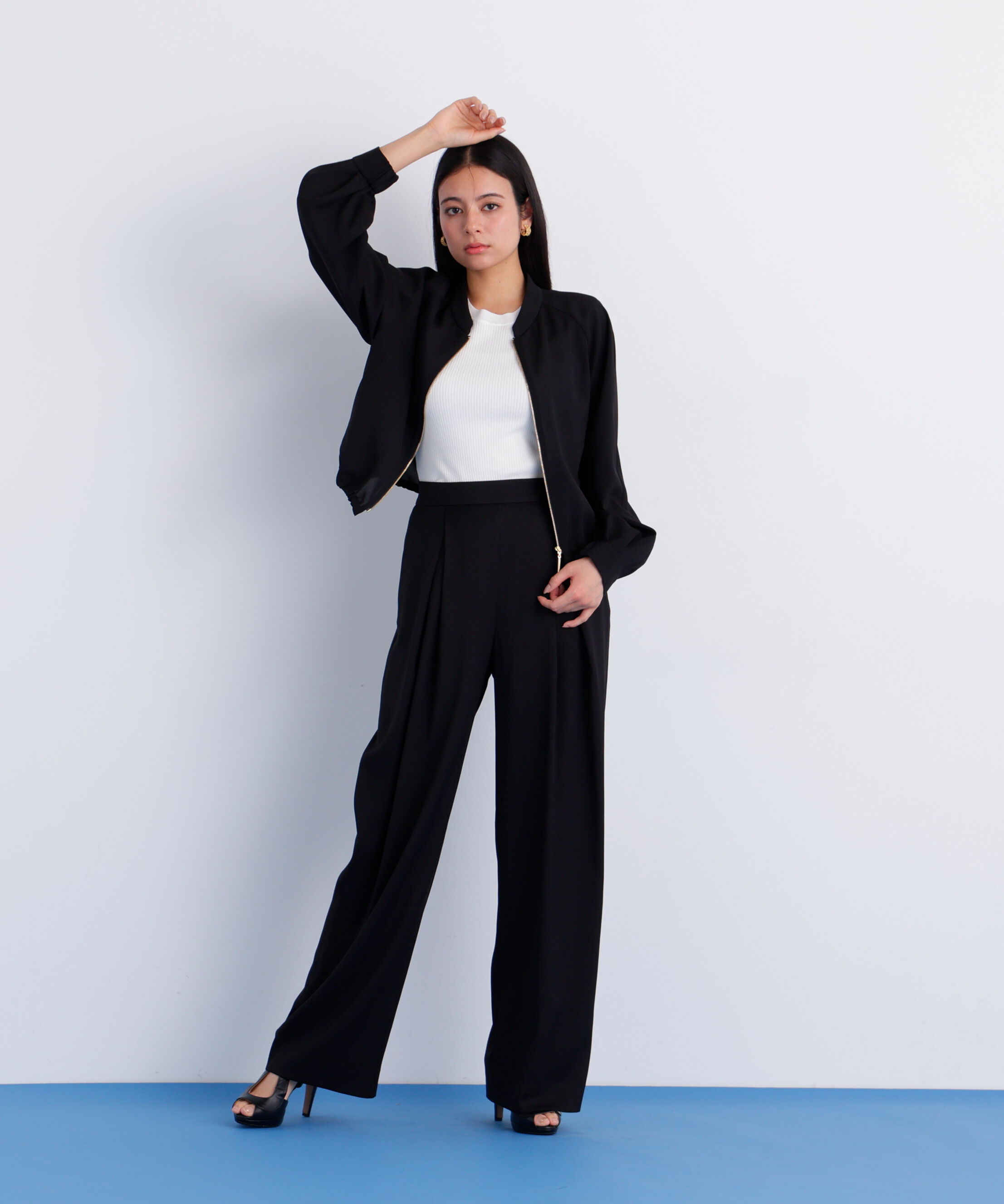  「［美香さん着用］シアーカラミショートブルゾン」|ブルゾン・スタジャン|