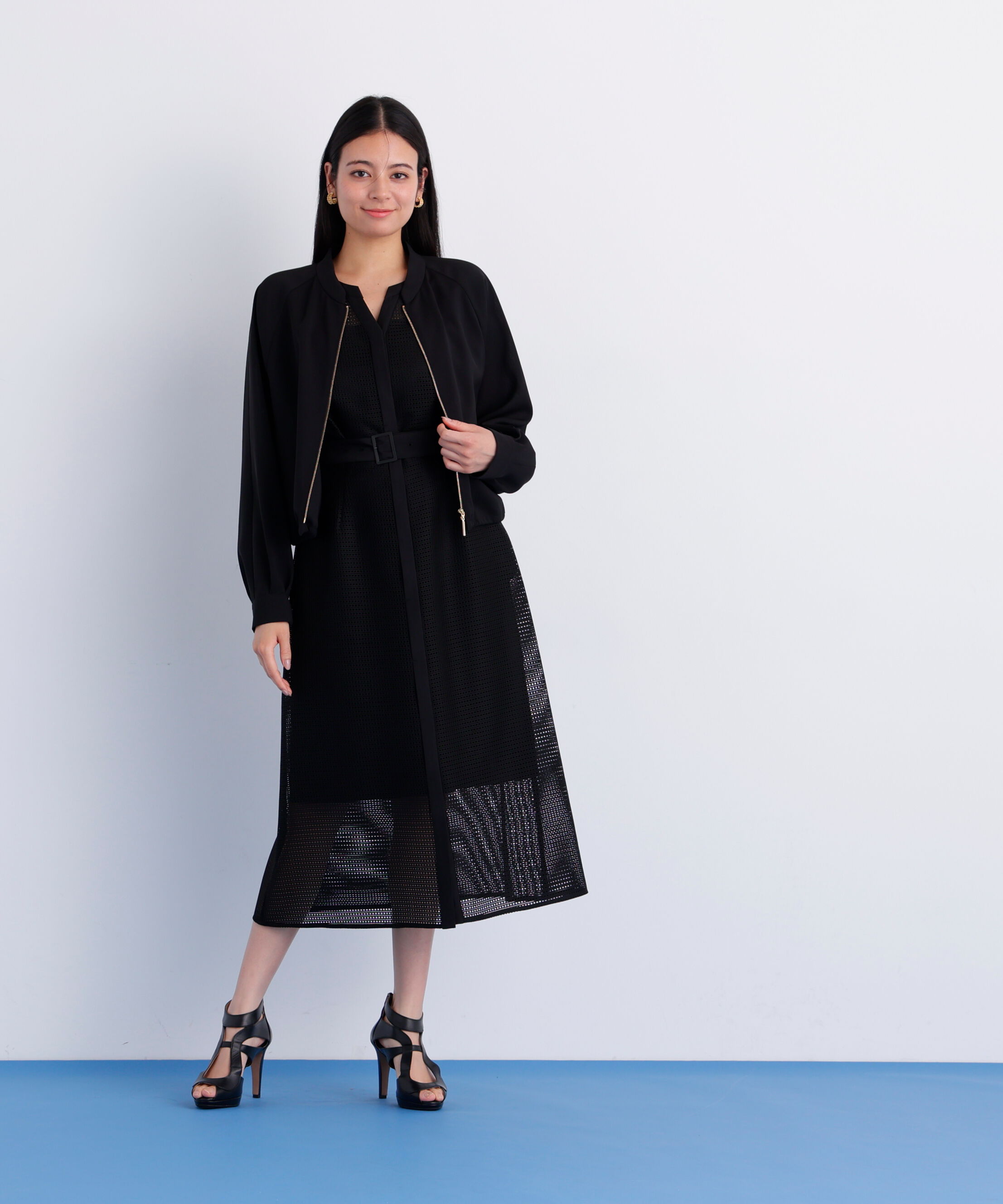  「［美香さん着用］シアーカラミショートブルゾン」|ブルゾン・スタジャン|