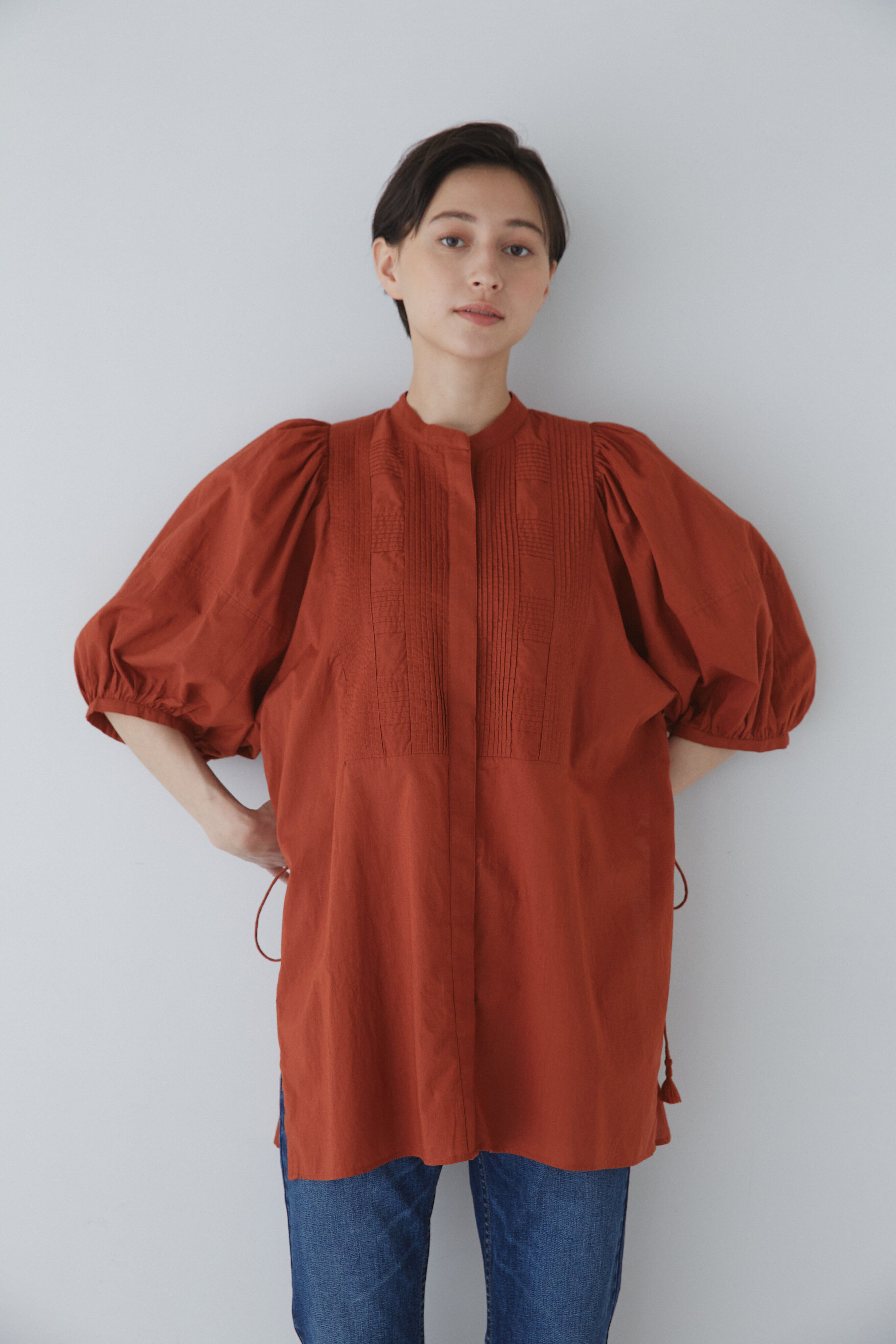  「◆フロントピンタックロングブラウス」|シャツ・ブラウス|