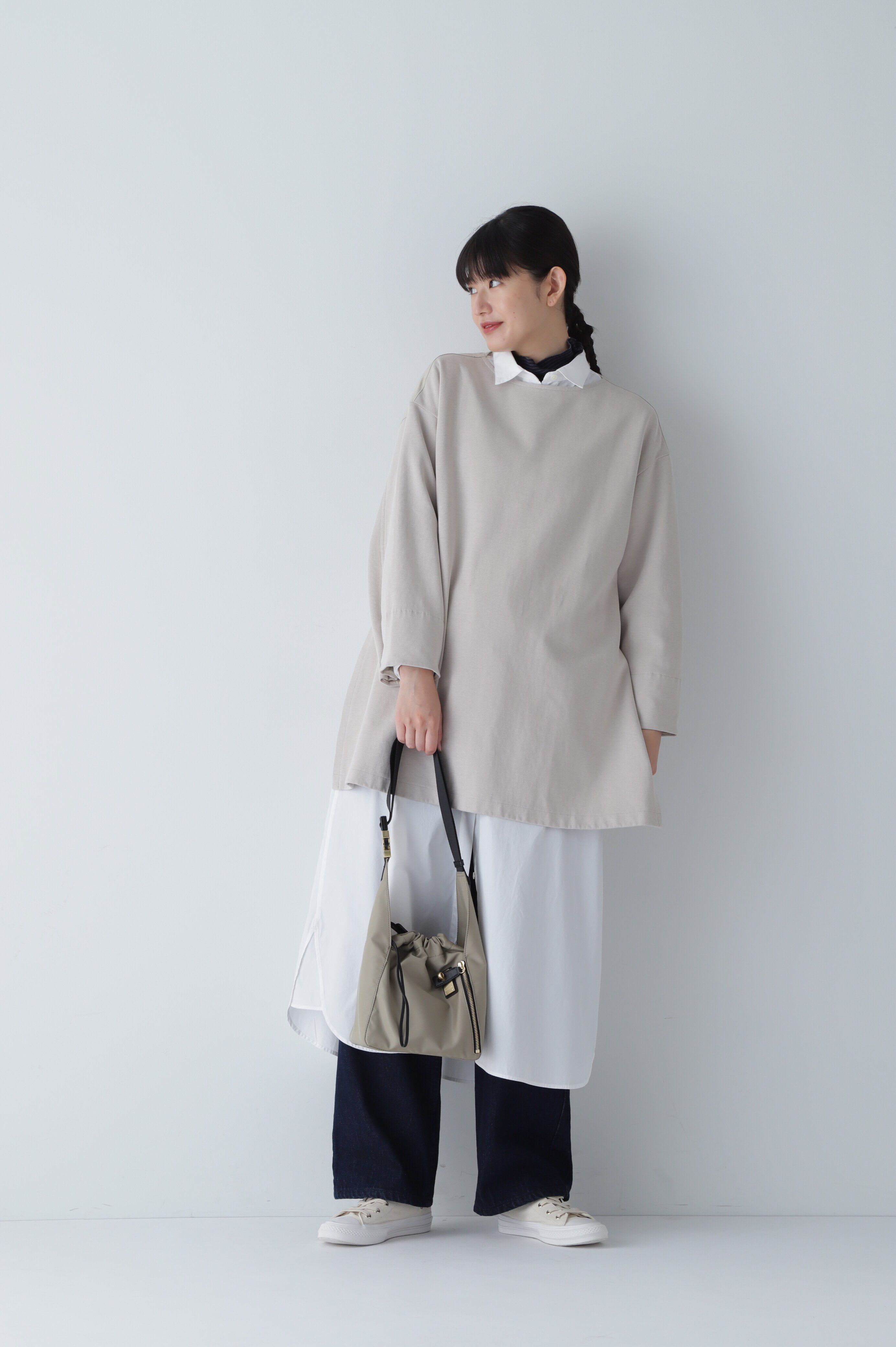  「◆布帛コンビダンボールニット」|Tシャツ・カットソー|