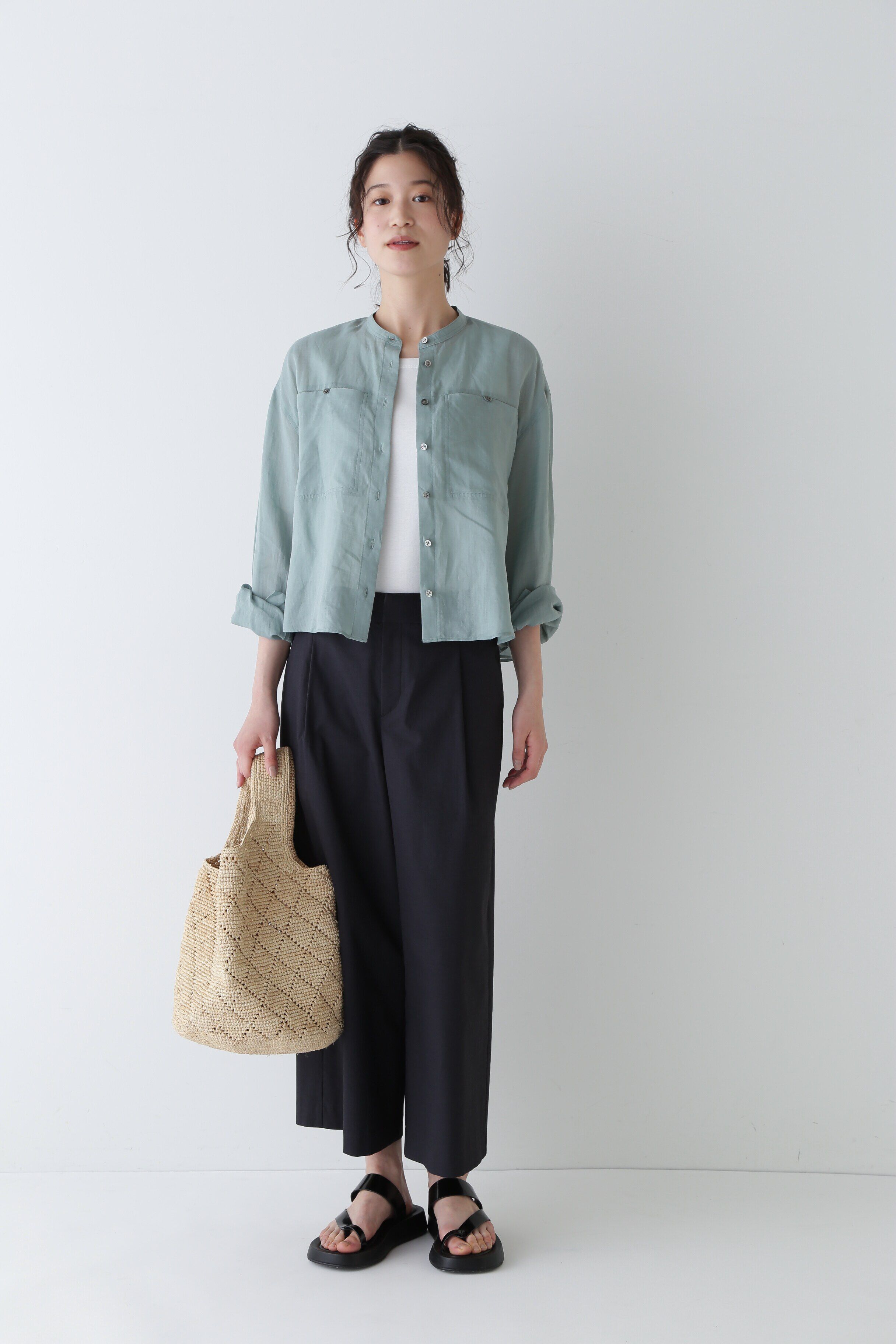  「◆クールマックス綿麻短丈ワイドパンツ」|その他|