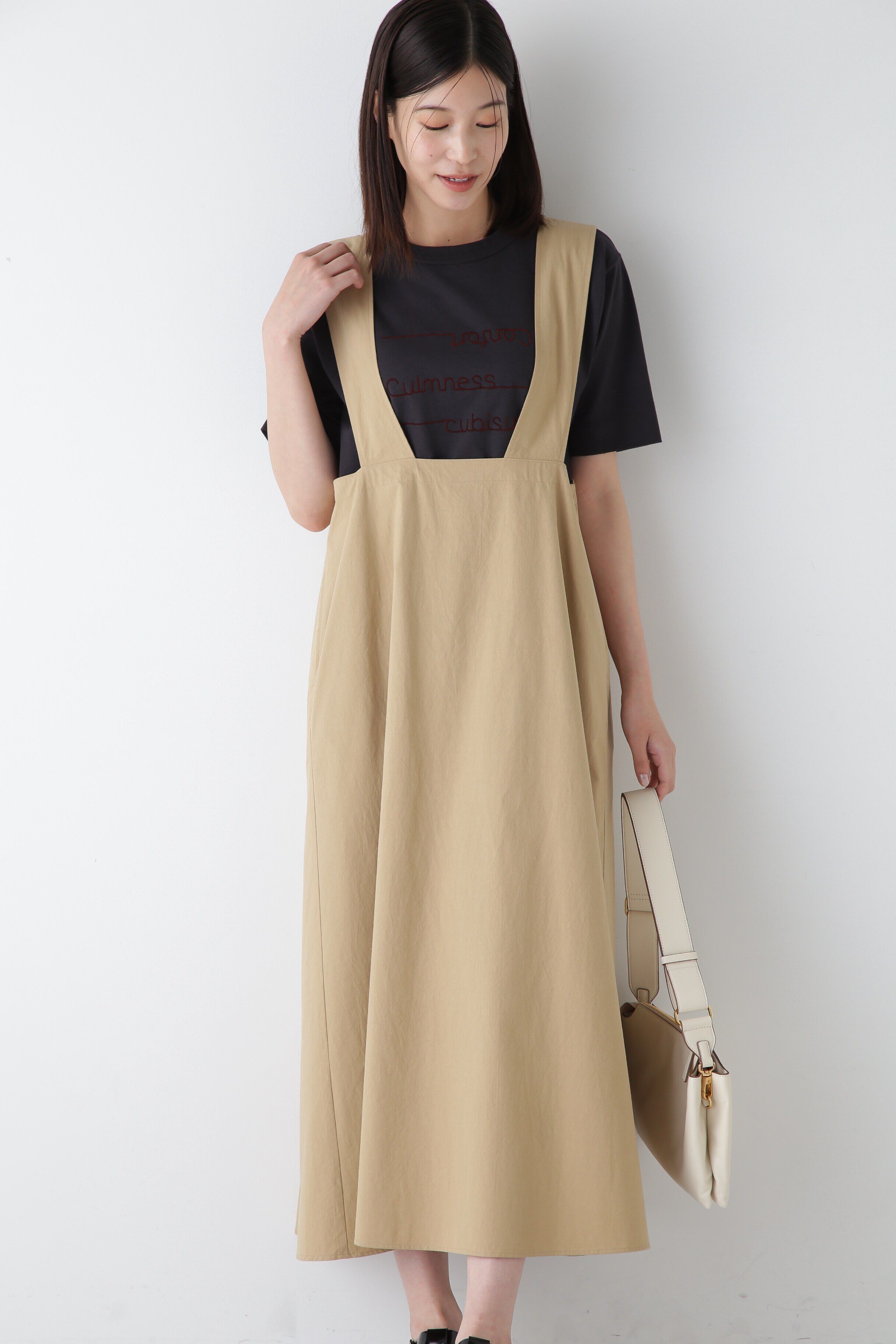  「◆近江晒ジャンパースカート」|ワンピース|ベージュ