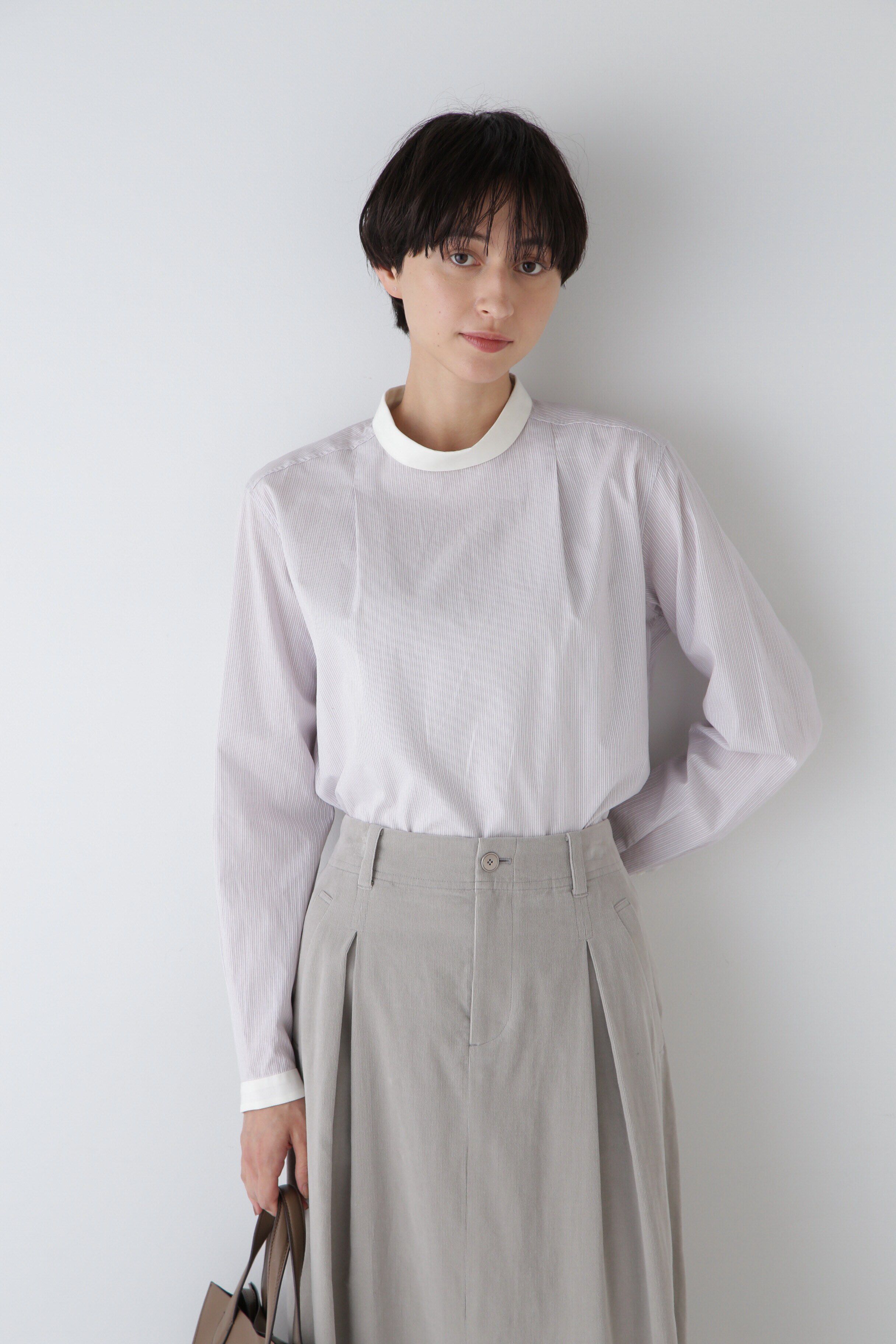  「◆シルプレシュランクストライプブラウス」|シャツ・ブラウス|