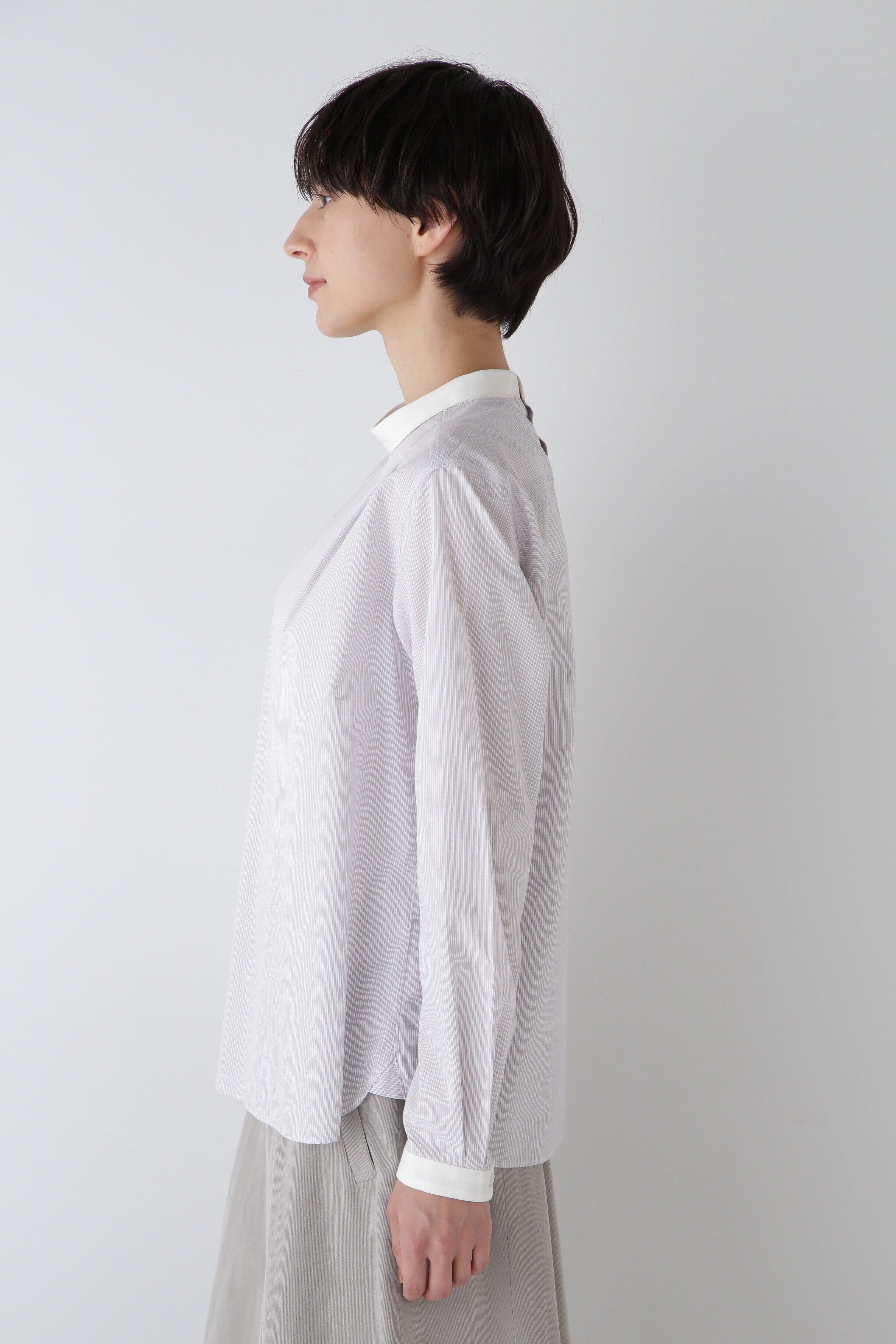  「◆シルプレシュランクストライプブラウス」|シャツ・ブラウス|