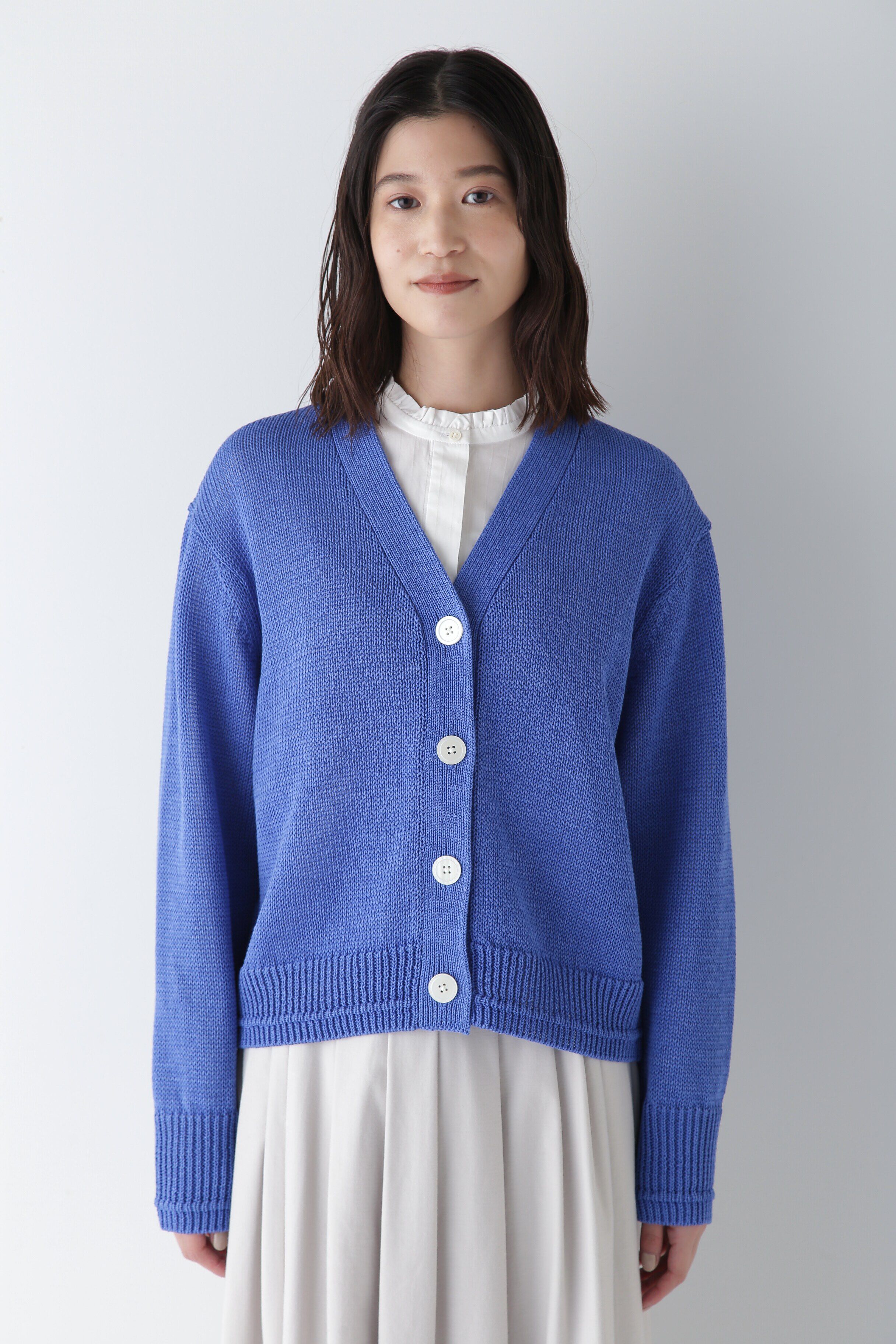  「◆ギマコットンＶネックカーディガン」|ニット・セーター|