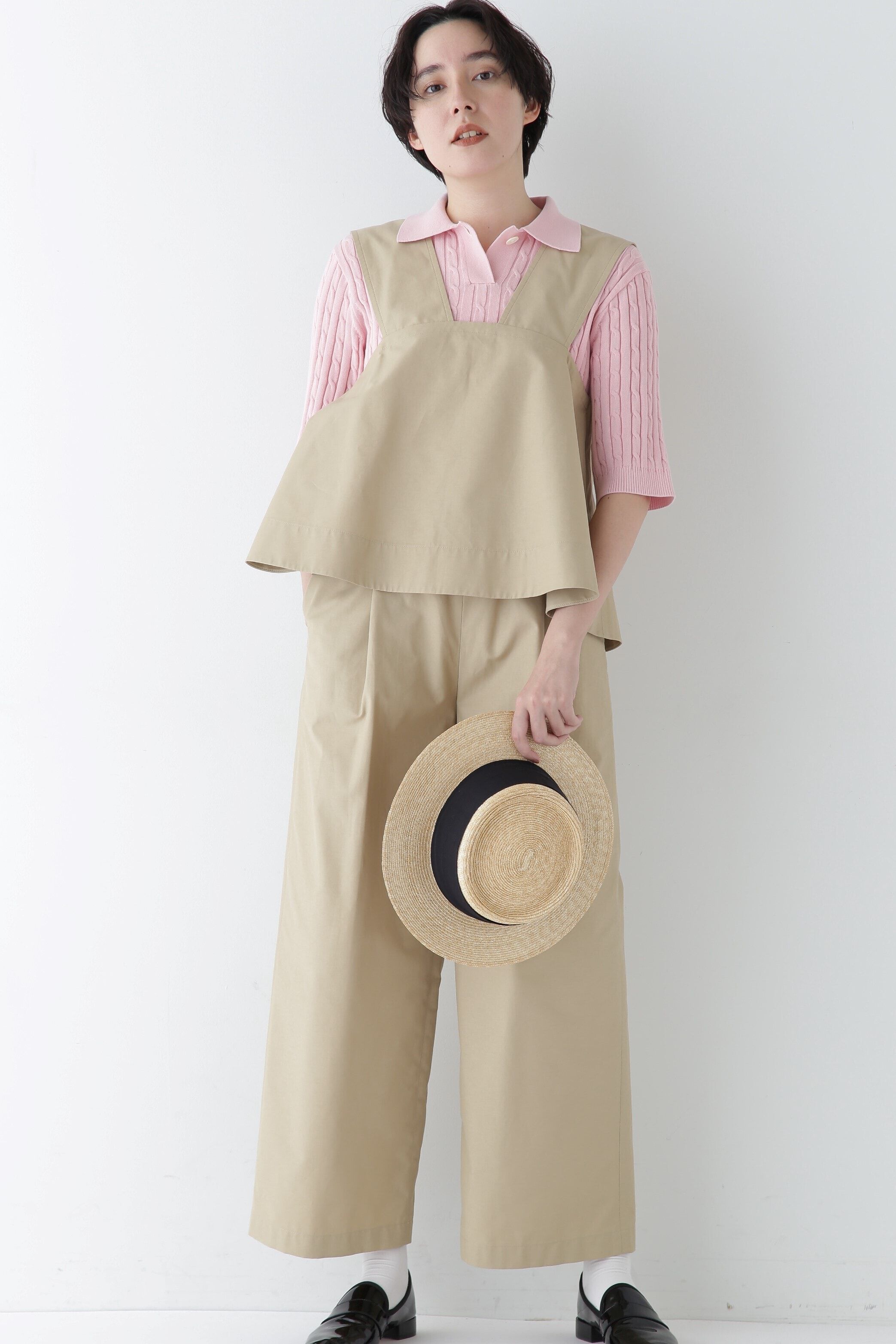  「◆コットンナイロンソフトツイルセットアップ」|ワンピース|ベージュ
