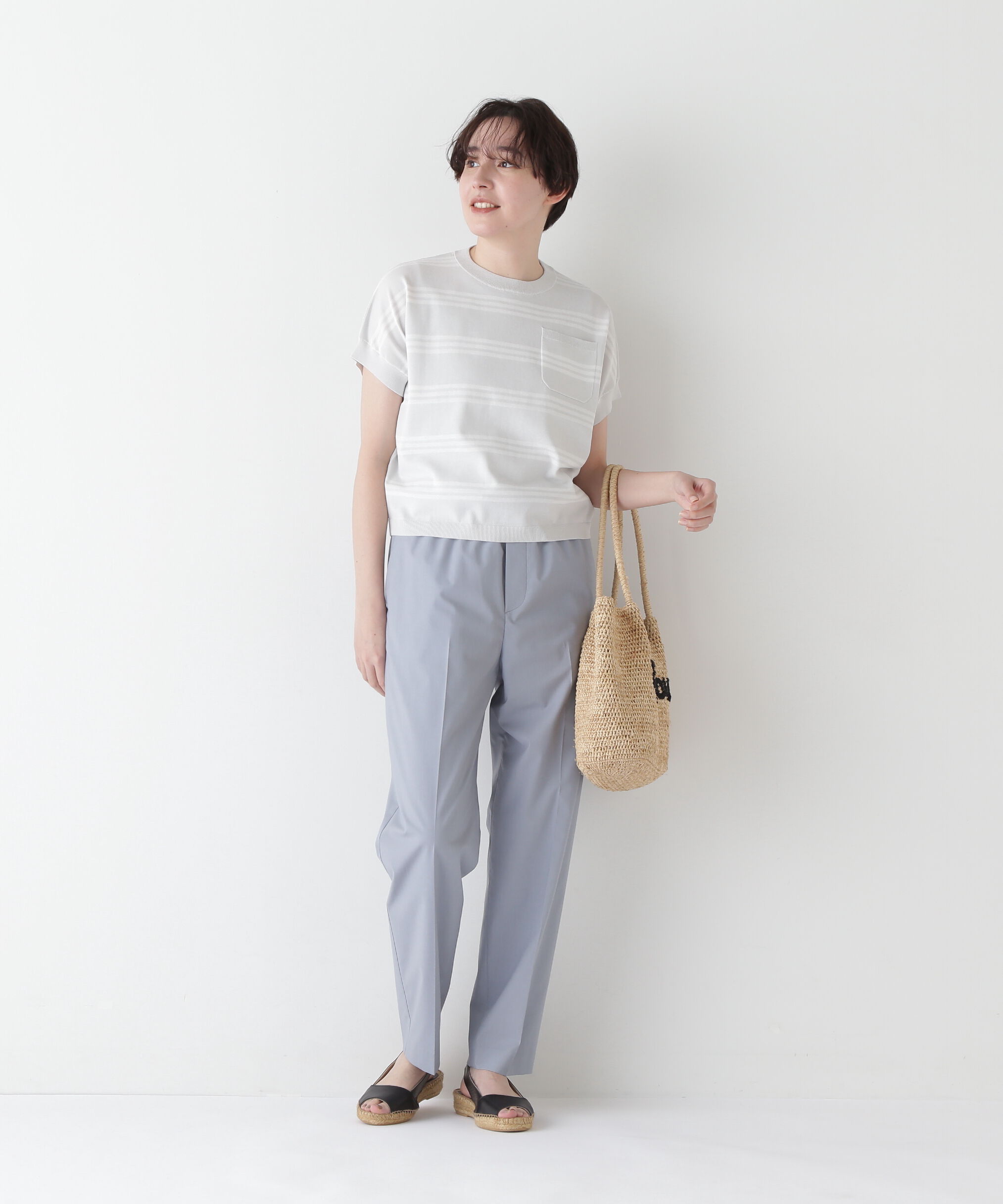  「◆【接触冷感】ポプリンストレッチドローストリングテーパードパンツ」|その他|