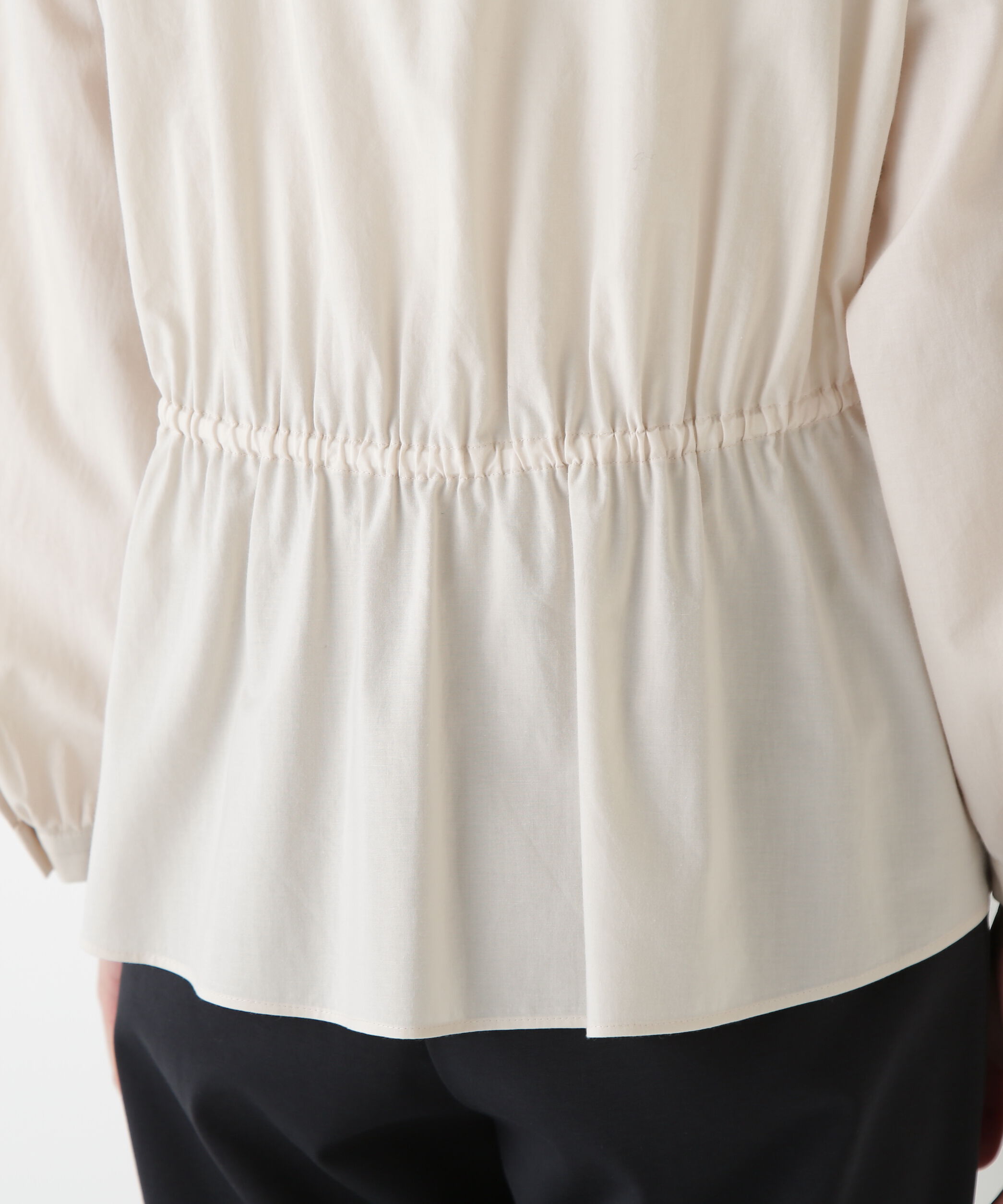  「◆チューインローンブラウジングノーカラーシャツブラウス」|シャツ・ブラウス|