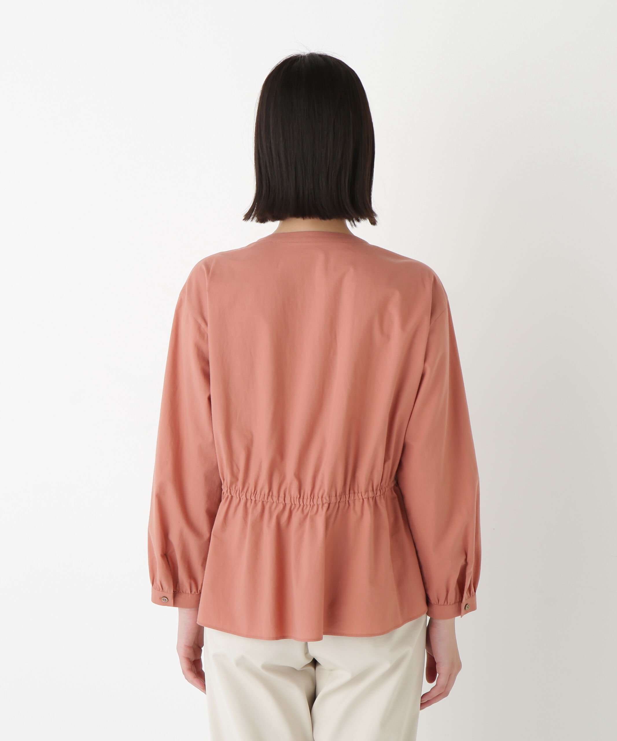  「◆チューインローンブラウジングノーカラーシャツブラウス」|シャツ・ブラウス|