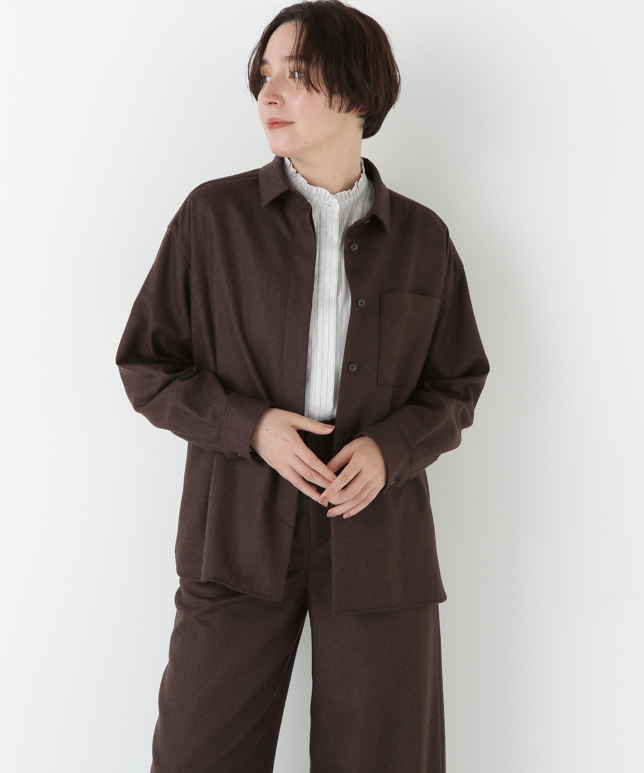  「◆ライトフラノウォッシャブルシャツ」|シャツ・ブラウス|トップブラウ