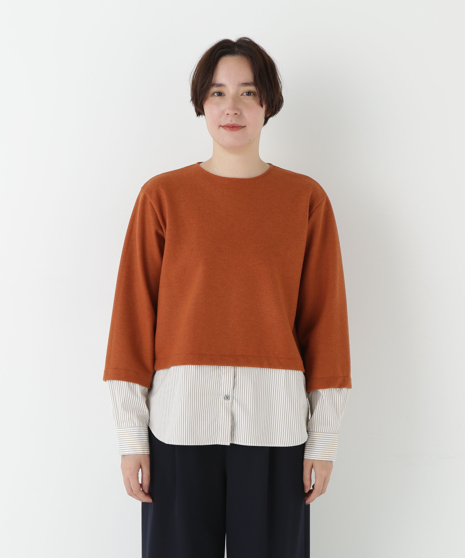  「◆シャツドッキングミルドジャージープルオーバー」|Tシャツ・カットソー|