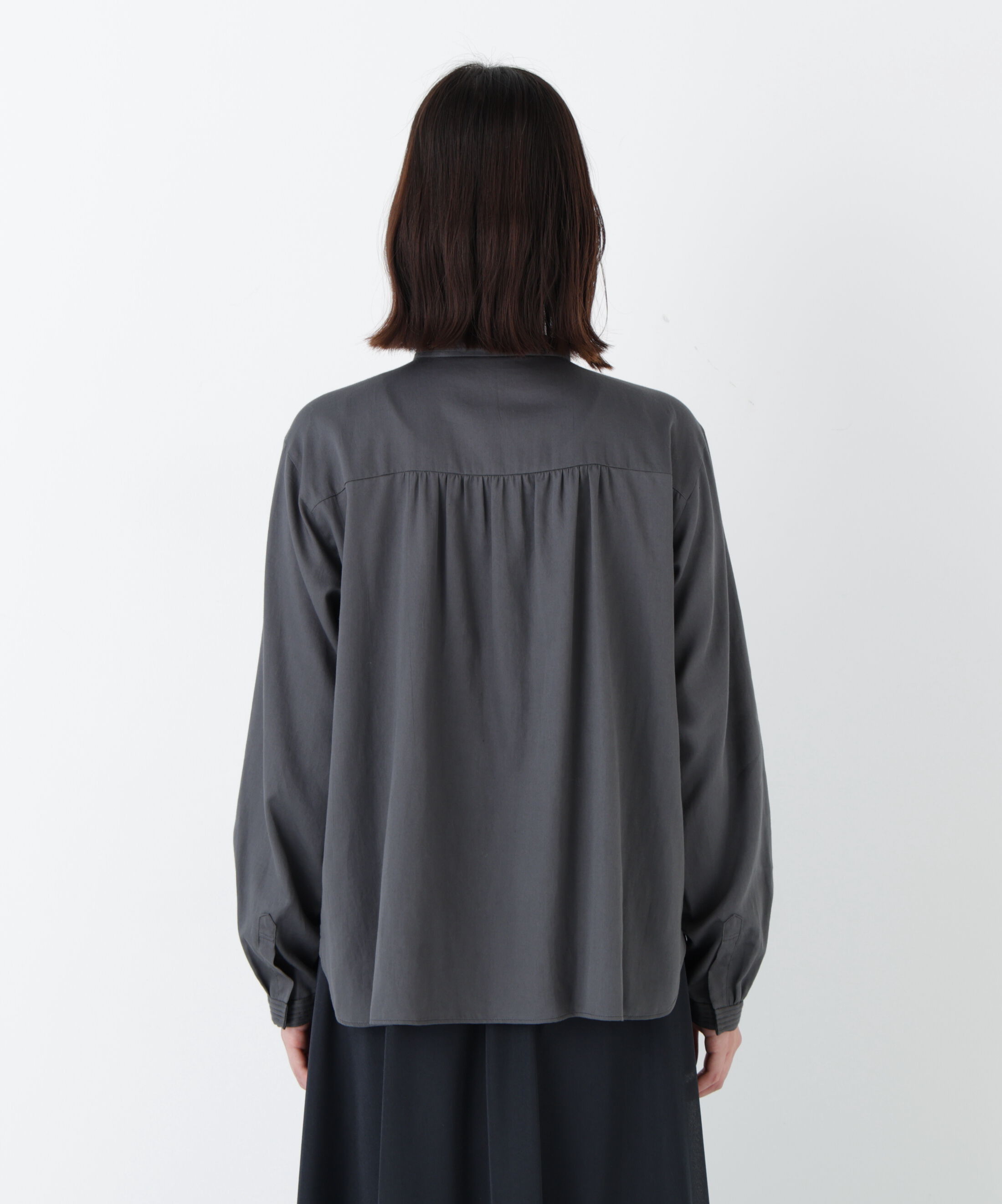  「◆ピンタックバンドカラーブラウス」|シャツ・ブラウス|