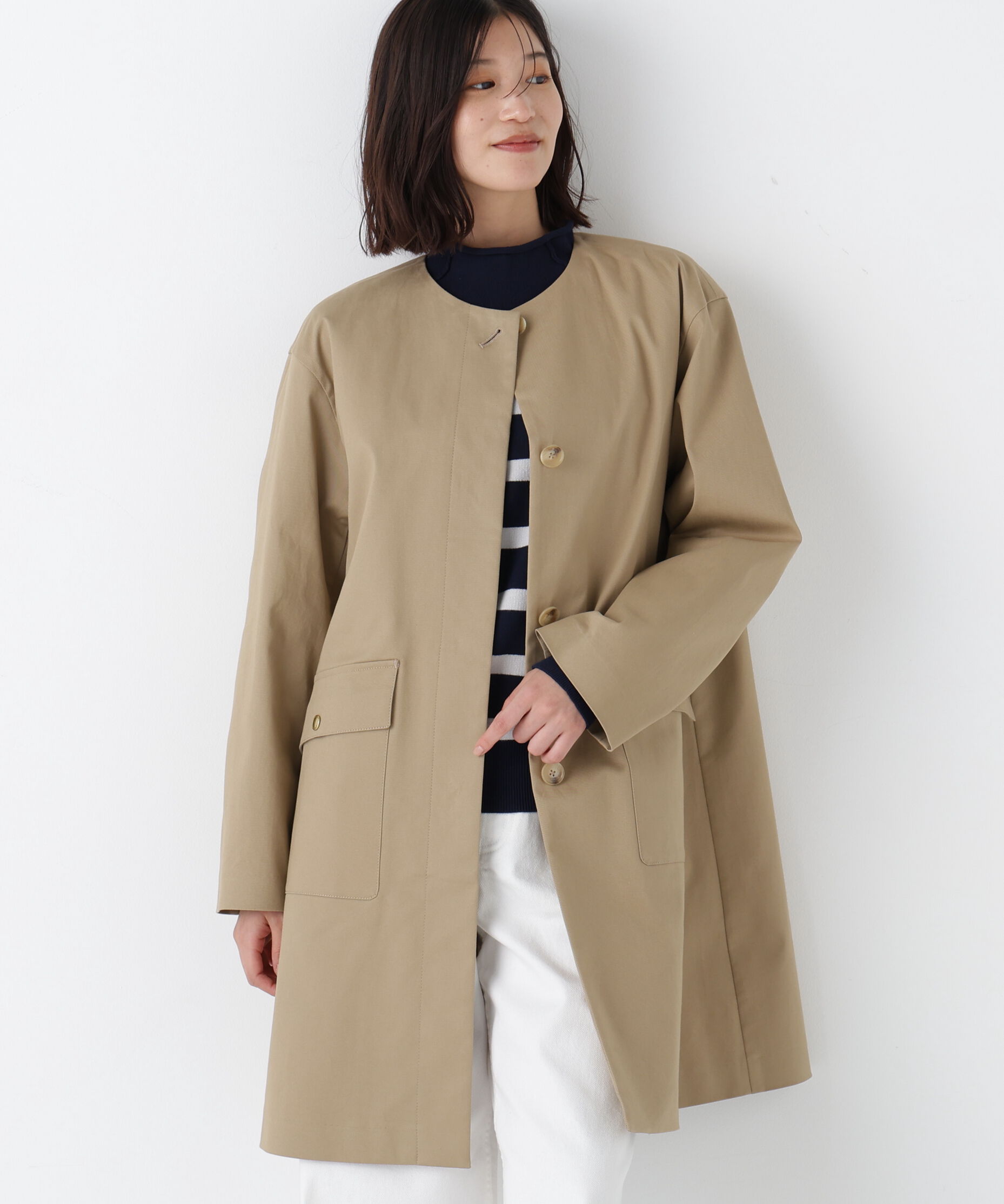  「◆≪ライナー取り外し可能≫ライナー付きフラップノーカラーコート」|その他|