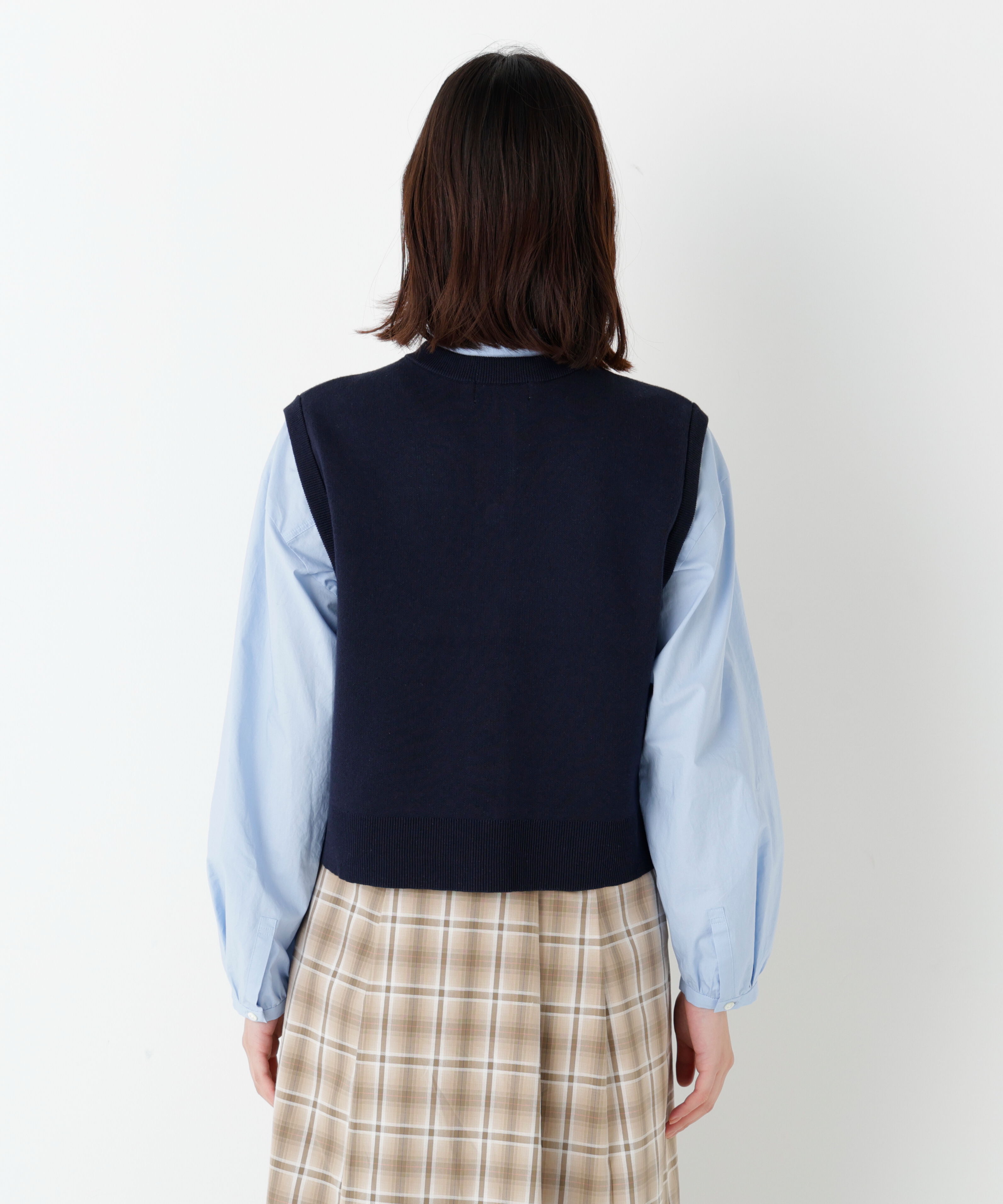  「◆ハイツイストコットン混ジャカードベスト」|ニット・セーター|