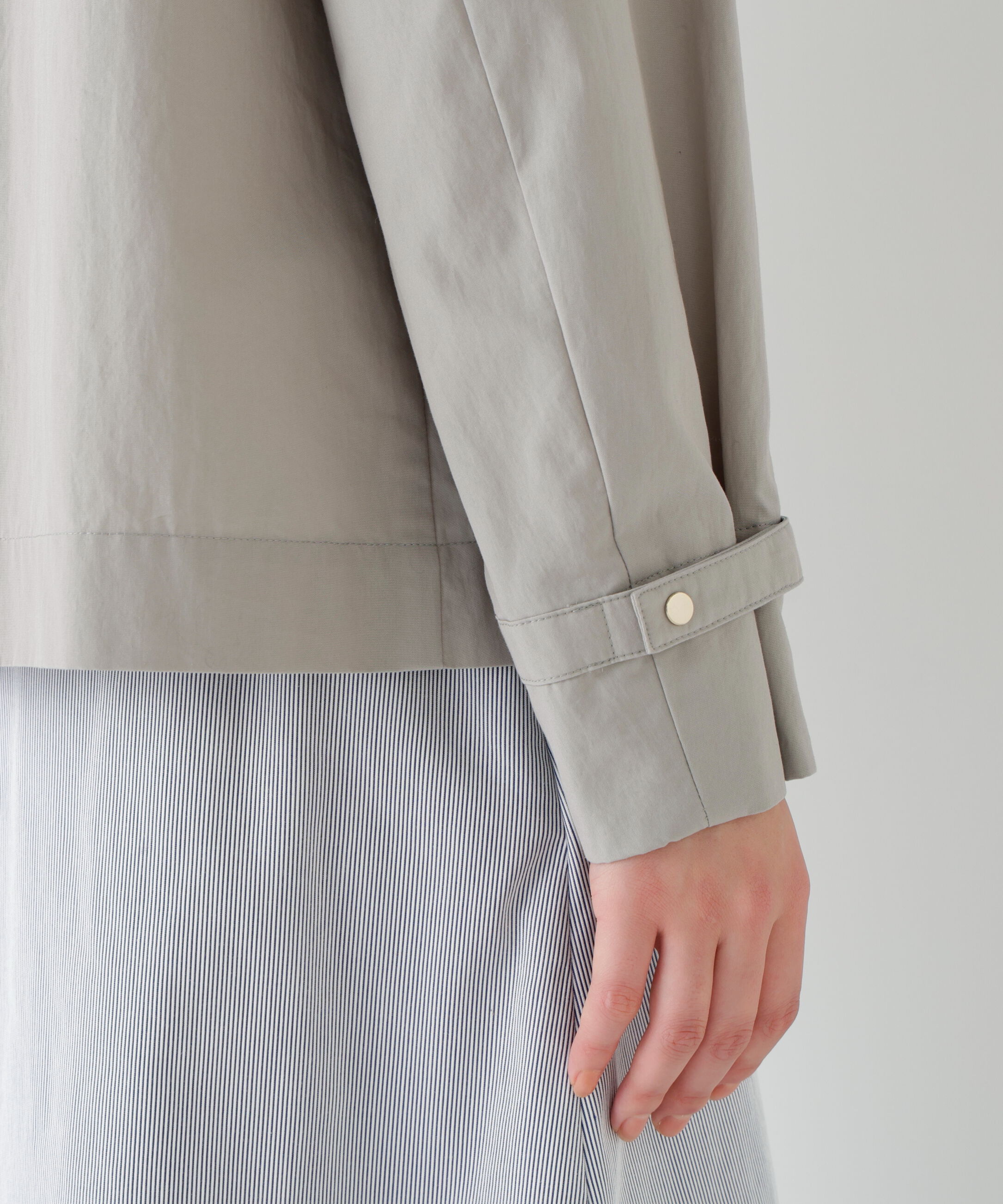  「◆《ウォッシャブル》綿ナイロンダンプノーカラージャケット」|ブルゾン・スタジャン|