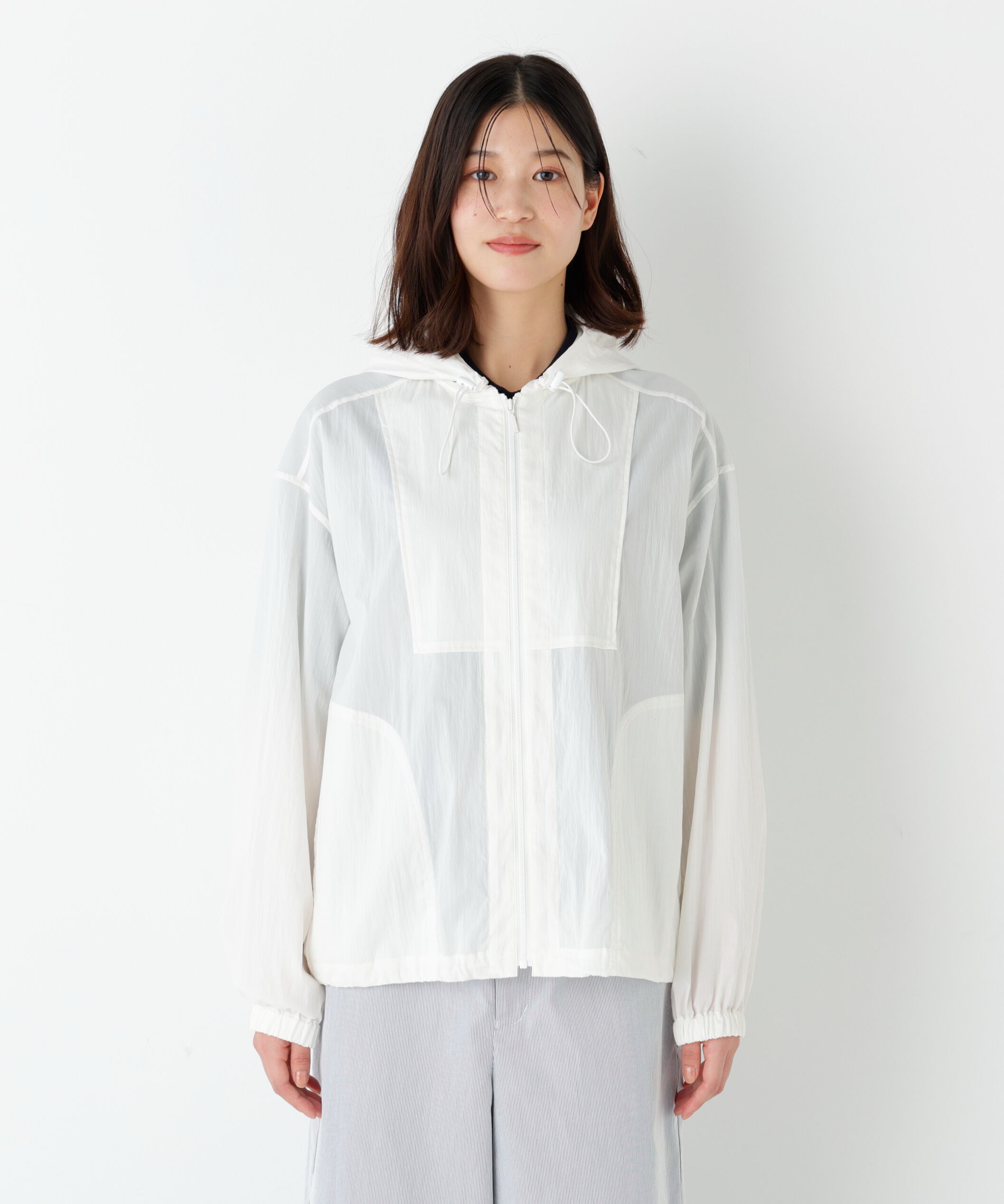  「◆《ウォッシャブル》シアーアノラックフーディーブルゾン」|ブルゾン・スタジャン|