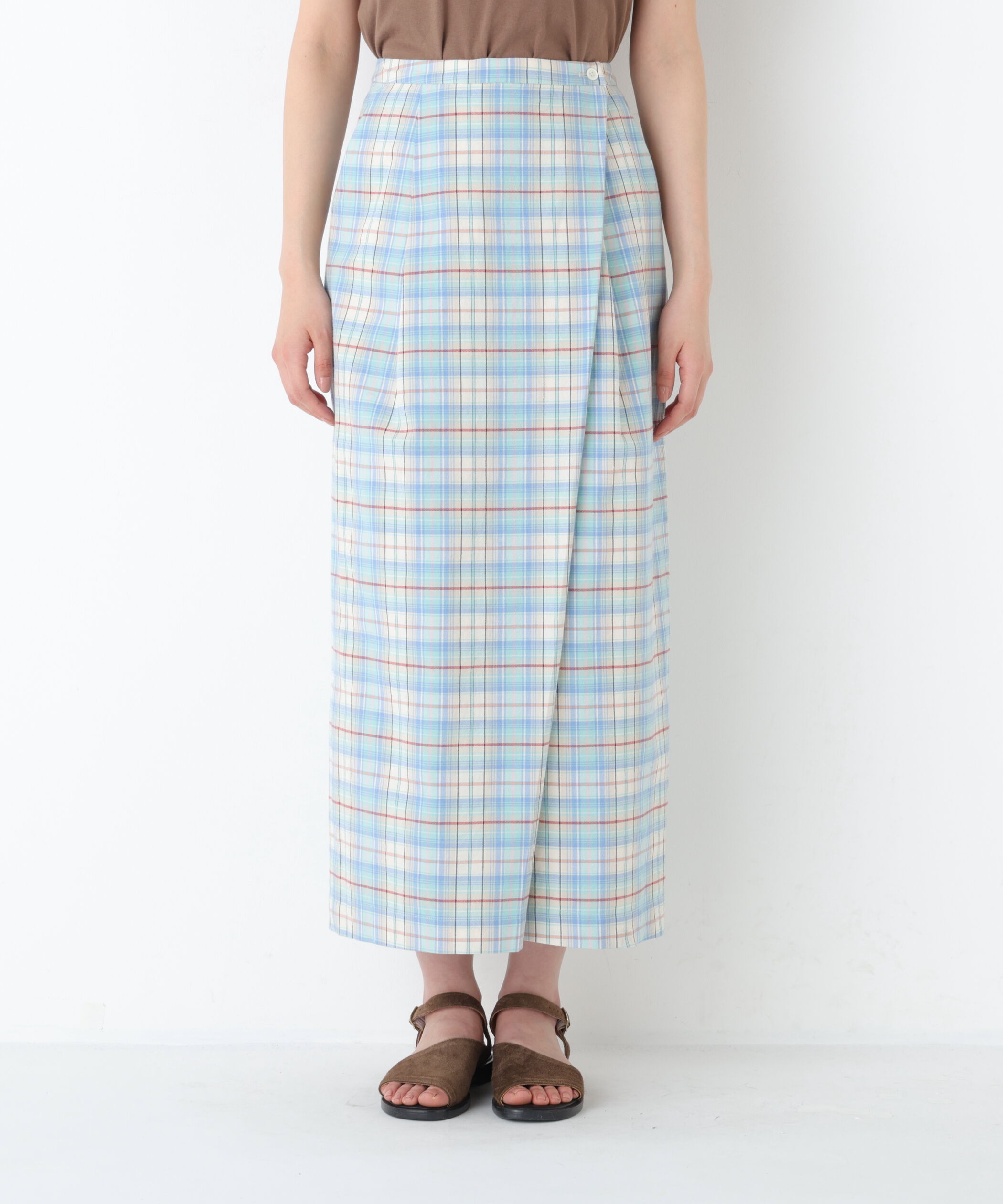  「◆ラップライクチェックスカート」|スカート|