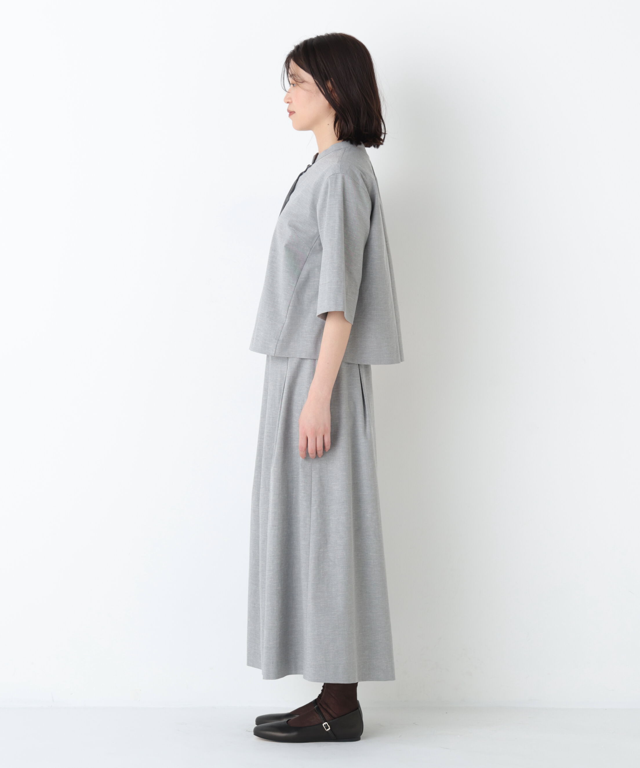  「◆リネン混ストレッチタンブラーセットアップ」|ワンピース|