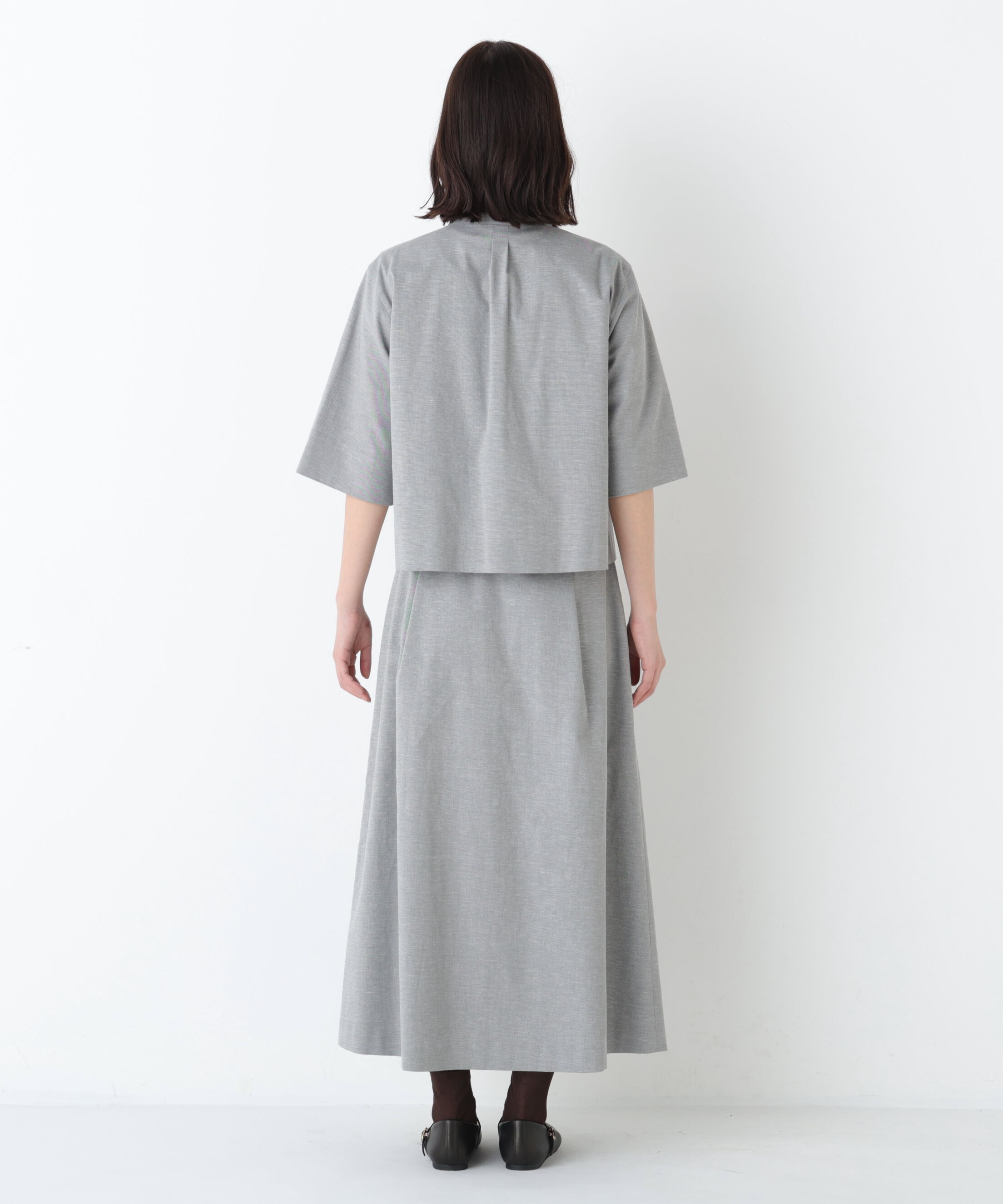  「◆リネン混ストレッチタンブラーセットアップ」|ワンピース|