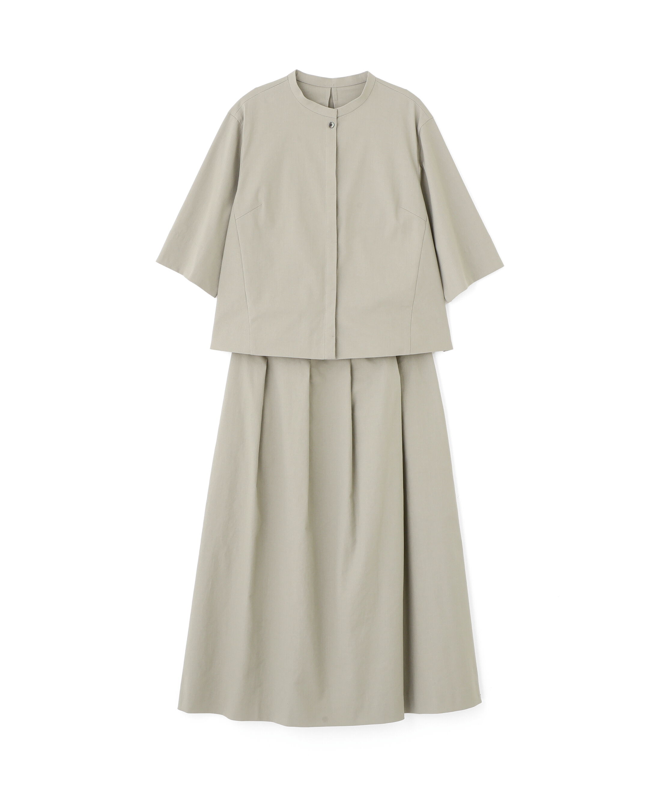  「◆リネン混ストレッチタンブラーセットアップ」|ワンピース|