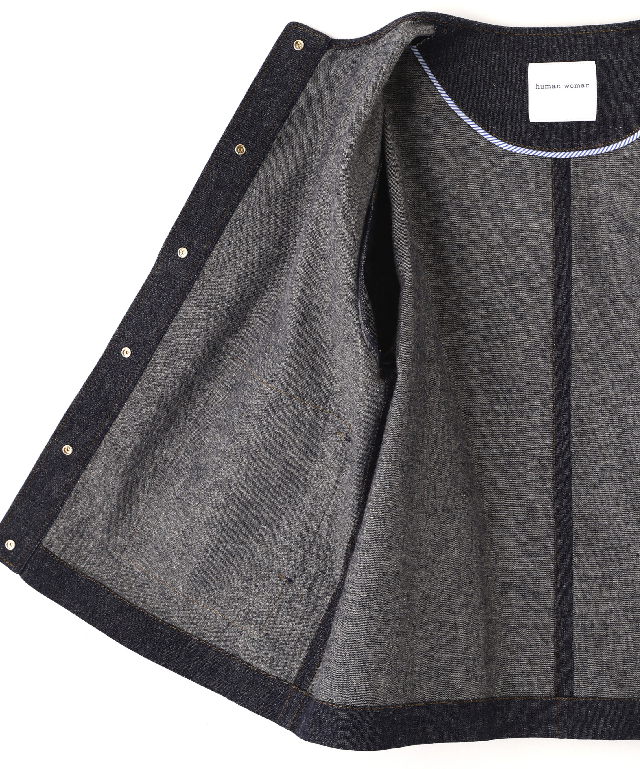  「◆綿麻ライトオンスデニムブルゾン」|ブルゾン・スタジャン|