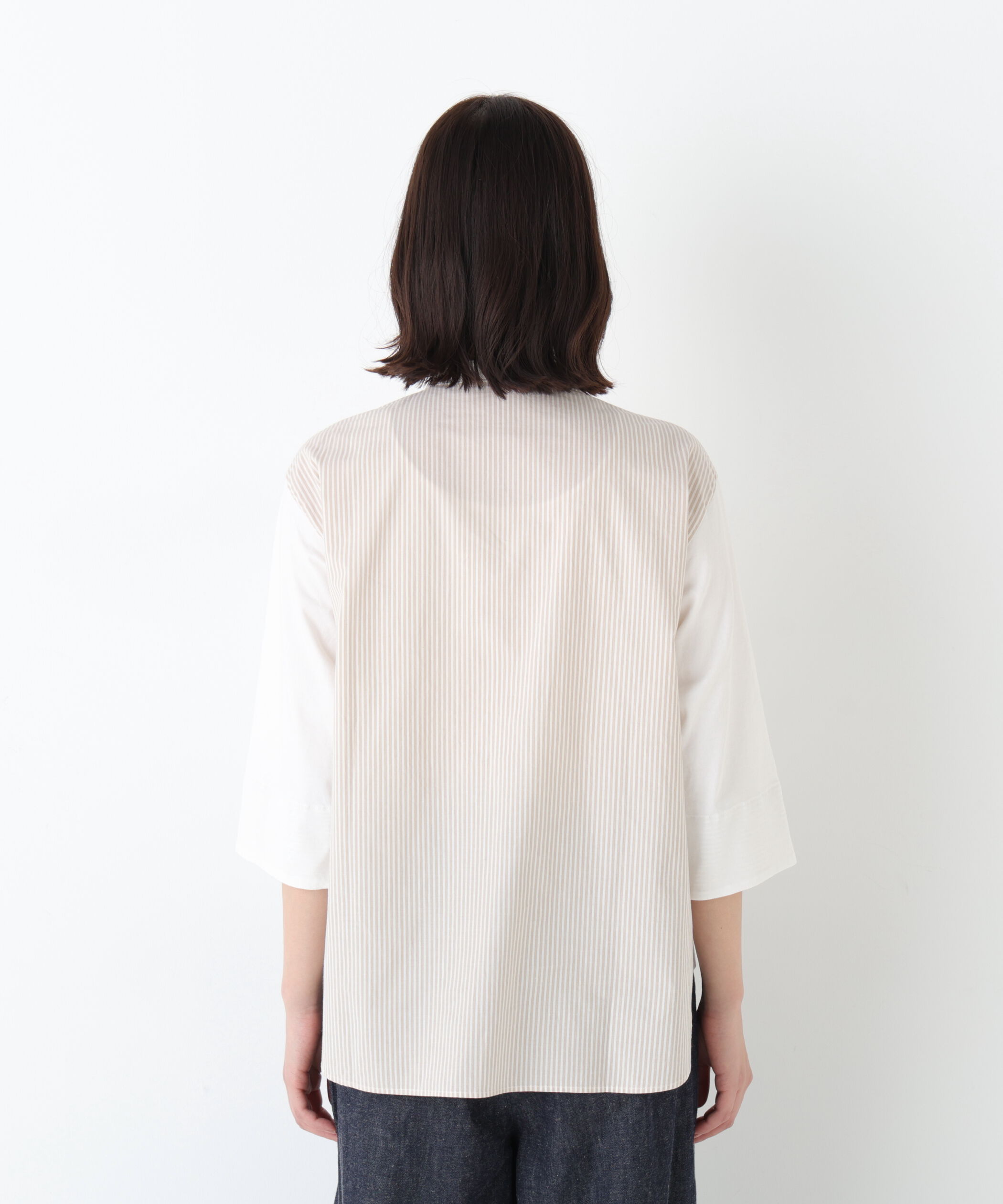  「◆異素材使い配色プルオーバー」|Tシャツ・カットソー|