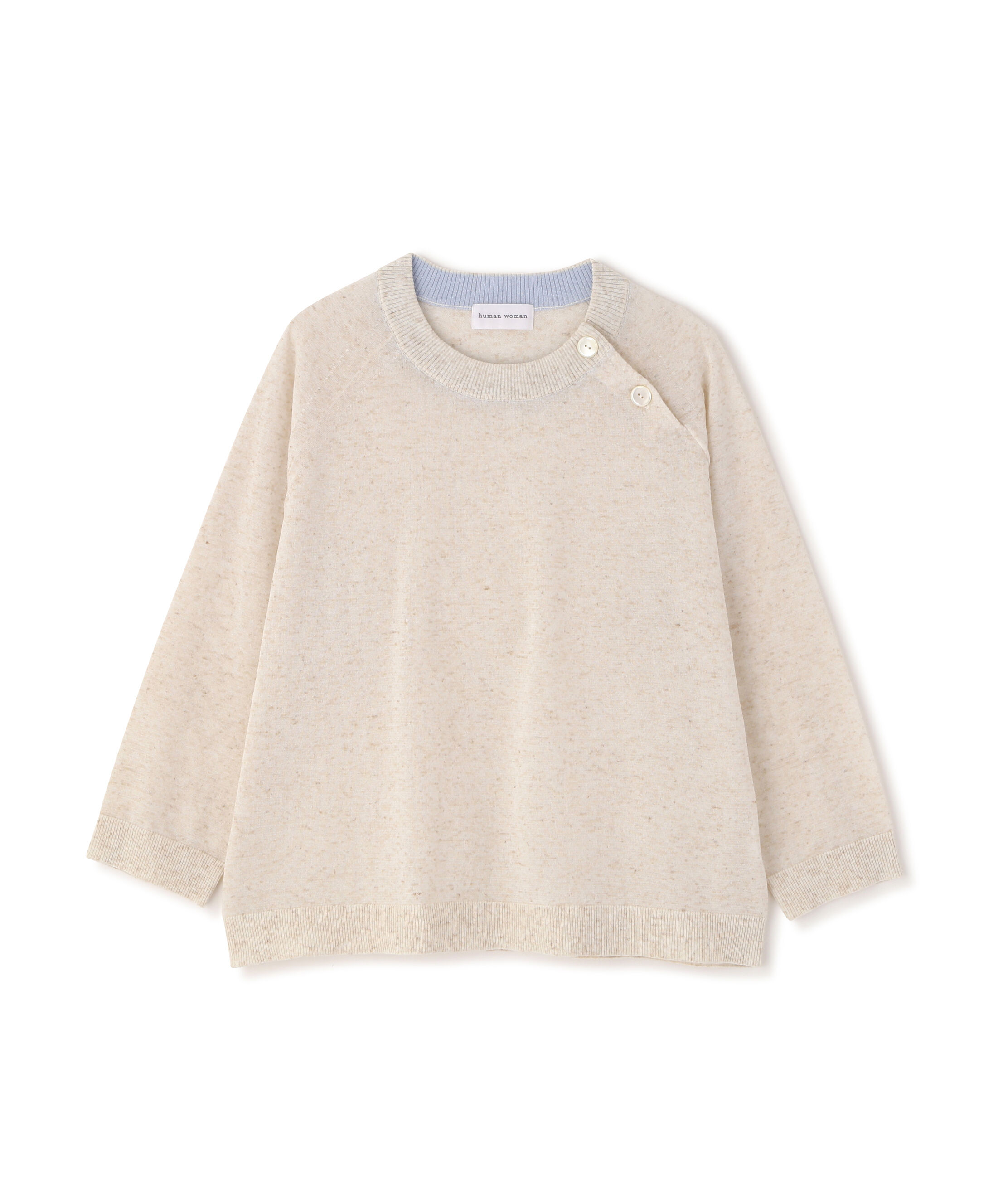  「◆ハイゲージニット６分袖ボタンプルオーバー」|ニット・セーター|