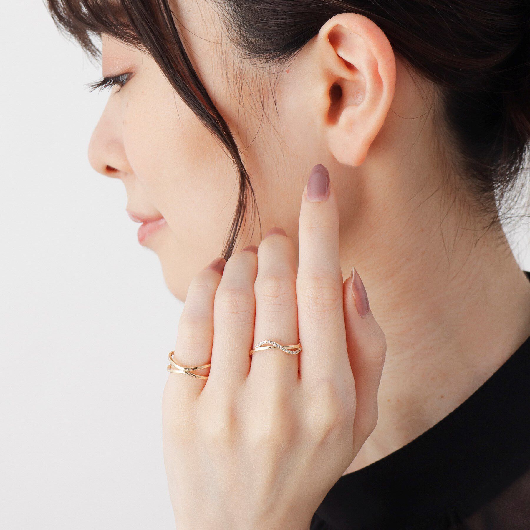 COCOSHNIK「K10ダブルアーチ ピンキーリング」|リング|