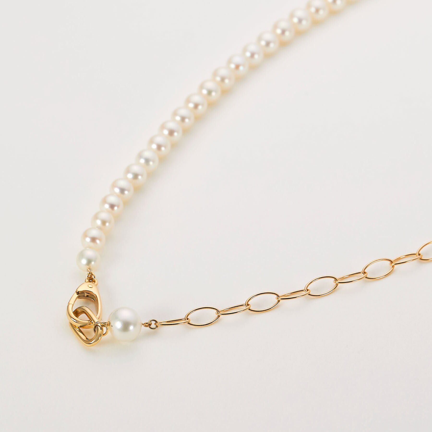 COCOSHNIK「K10パール PCチェーンセパレート ネックレス大」|ネックレス|