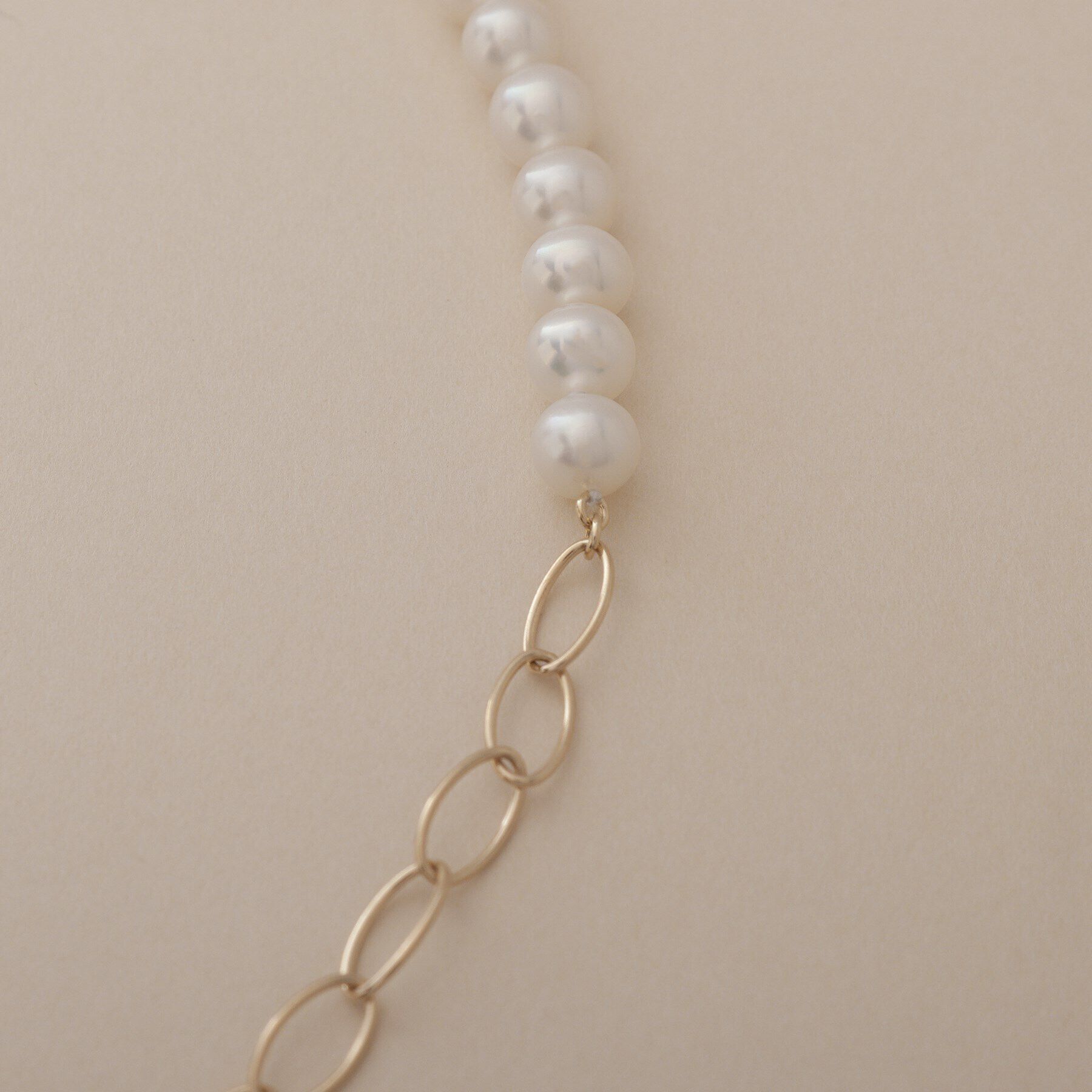 COCOSHNIK「K10パール PCチェーンセパレート ネックレス大」|ネックレス|