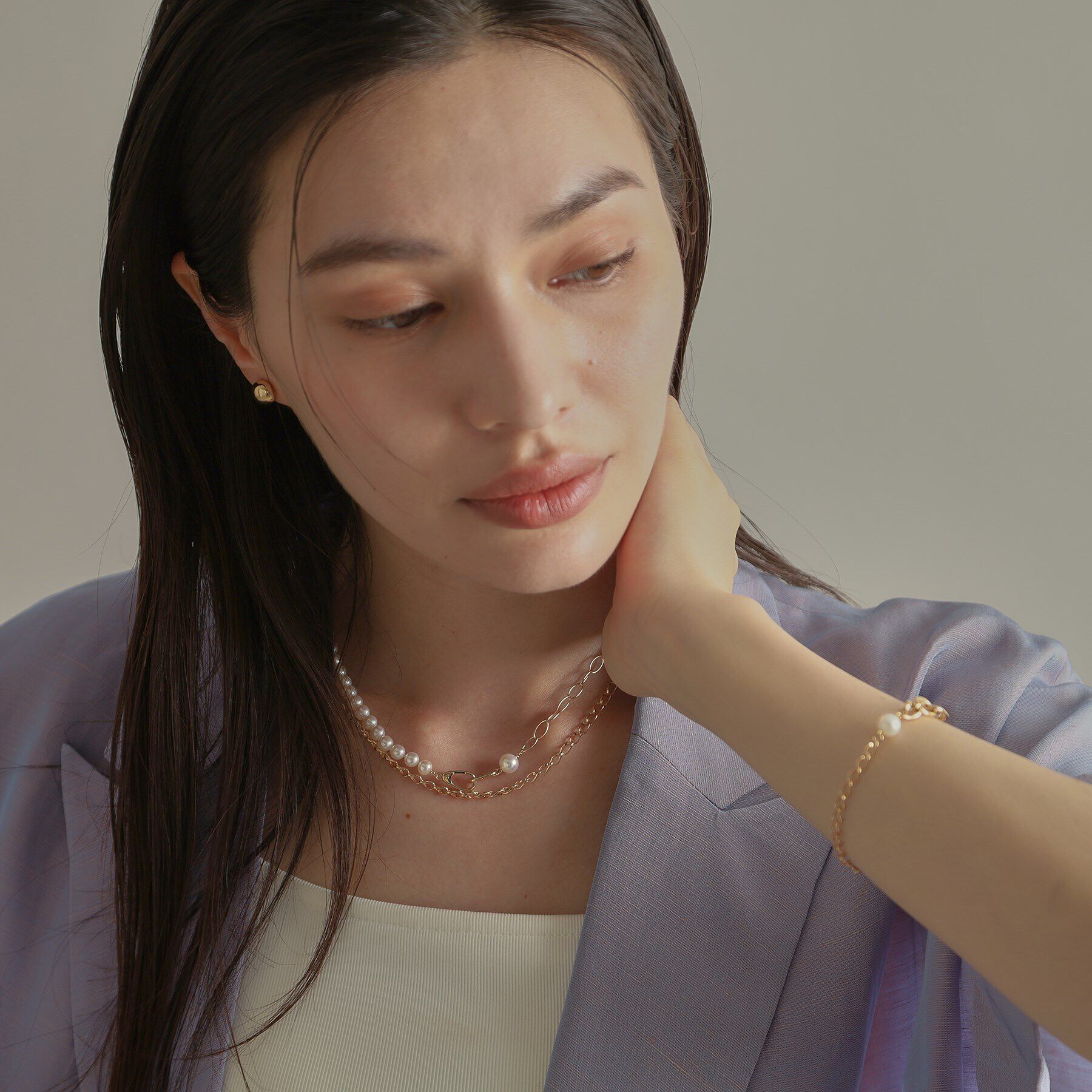 COCOSHNIK「K10アラメキヘイチェーン ネックレス」|ネックレス|