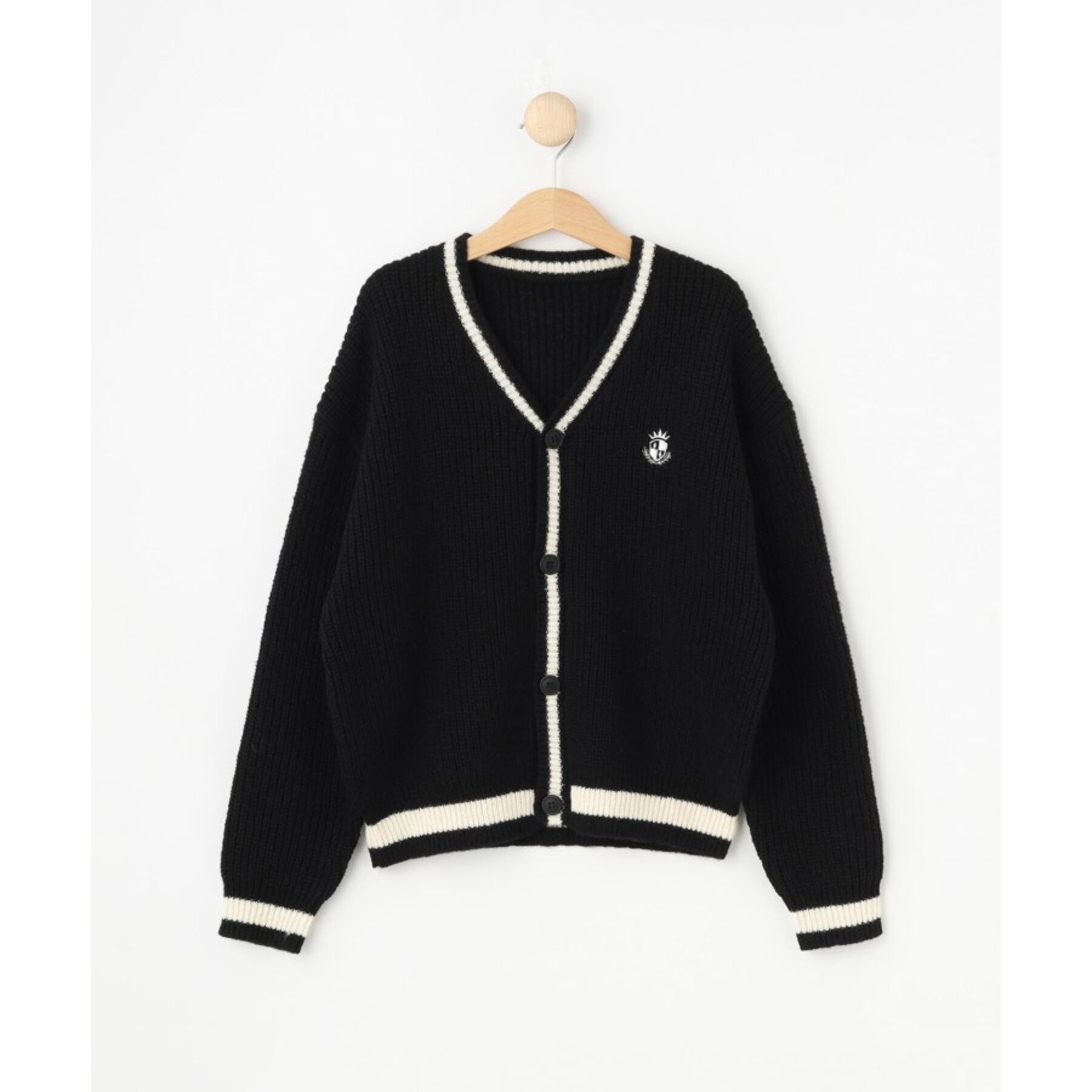 SHOO･LA･RUE「【100-140cm/プチセレ】ラインニットカーディガン」|カーディガン|