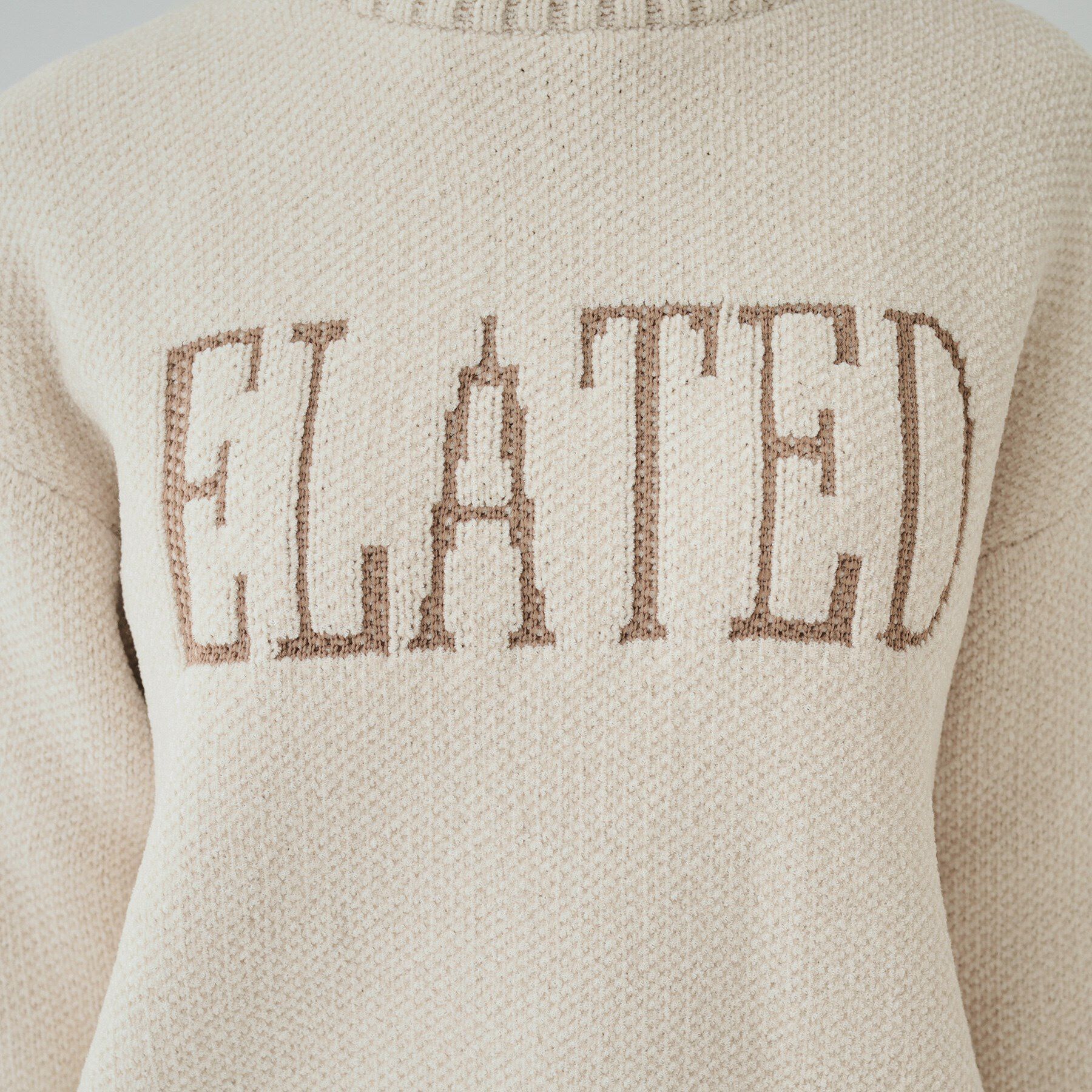 SHOO･LA･RUE「【S-LL】もちもち感がたまらない モールロゴリブ切替ニット」|ニット・セーター|