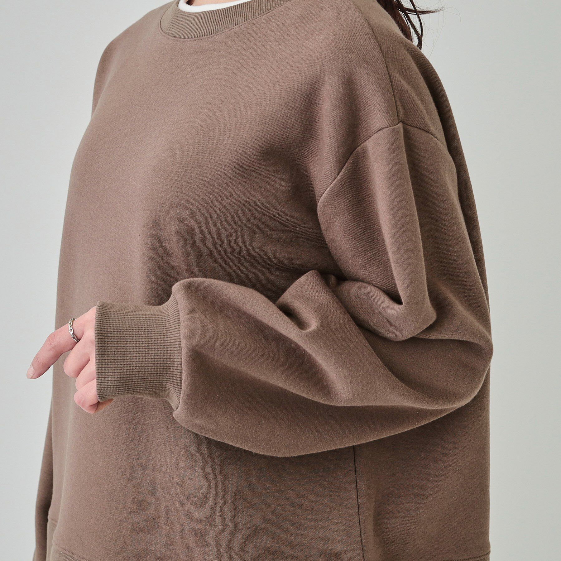 SHOO･LA･RUE「【洗える/S-LL】着るだけ簡単こなれ感 裏起毛レイヤード風スウェット【SHOO WARM】」|パーカー|