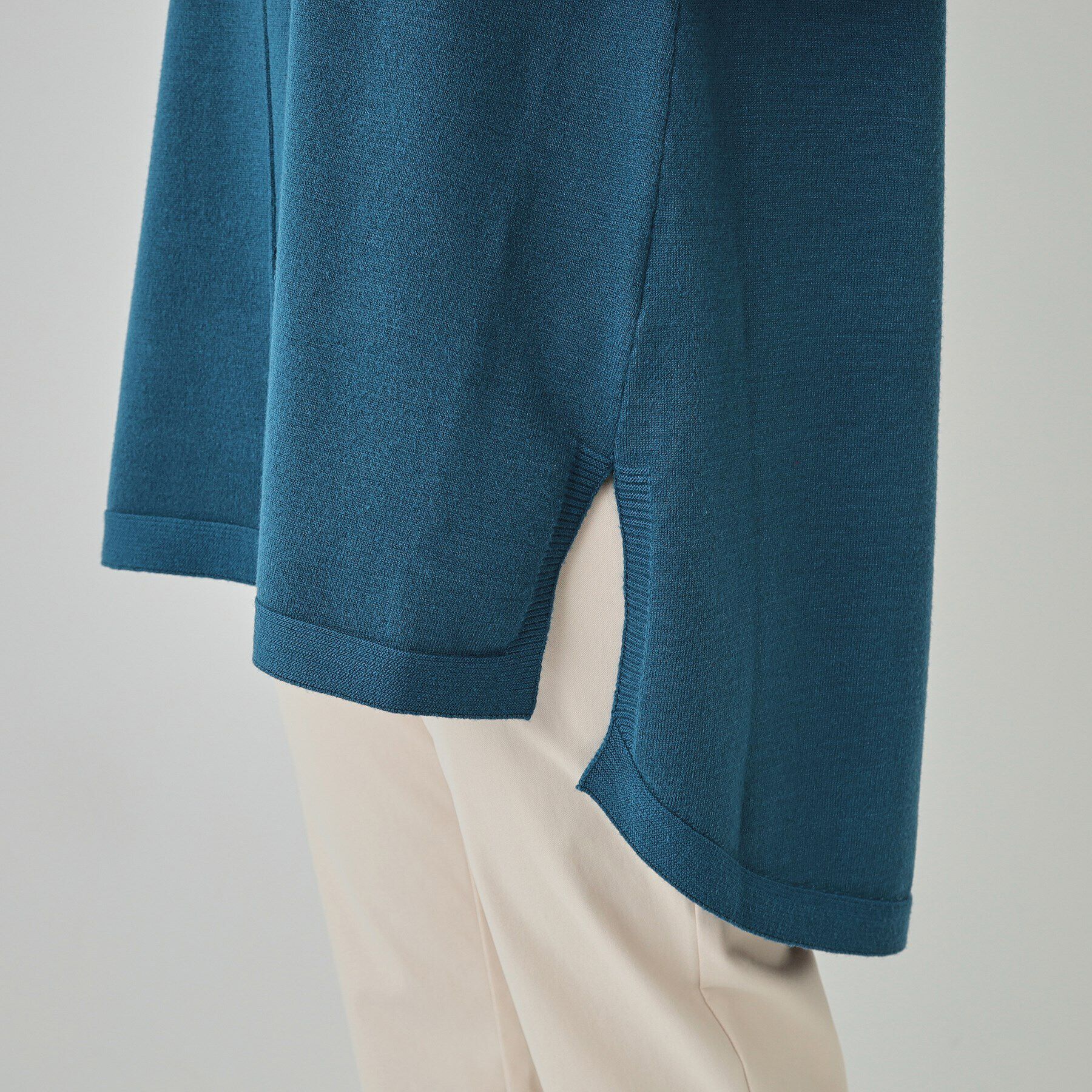 SHOO･LA･RUE「【洗える/S-LL/体型カバー】もちもちっとしたタッチが心地よい タートルチュニックニット」|チュニック|