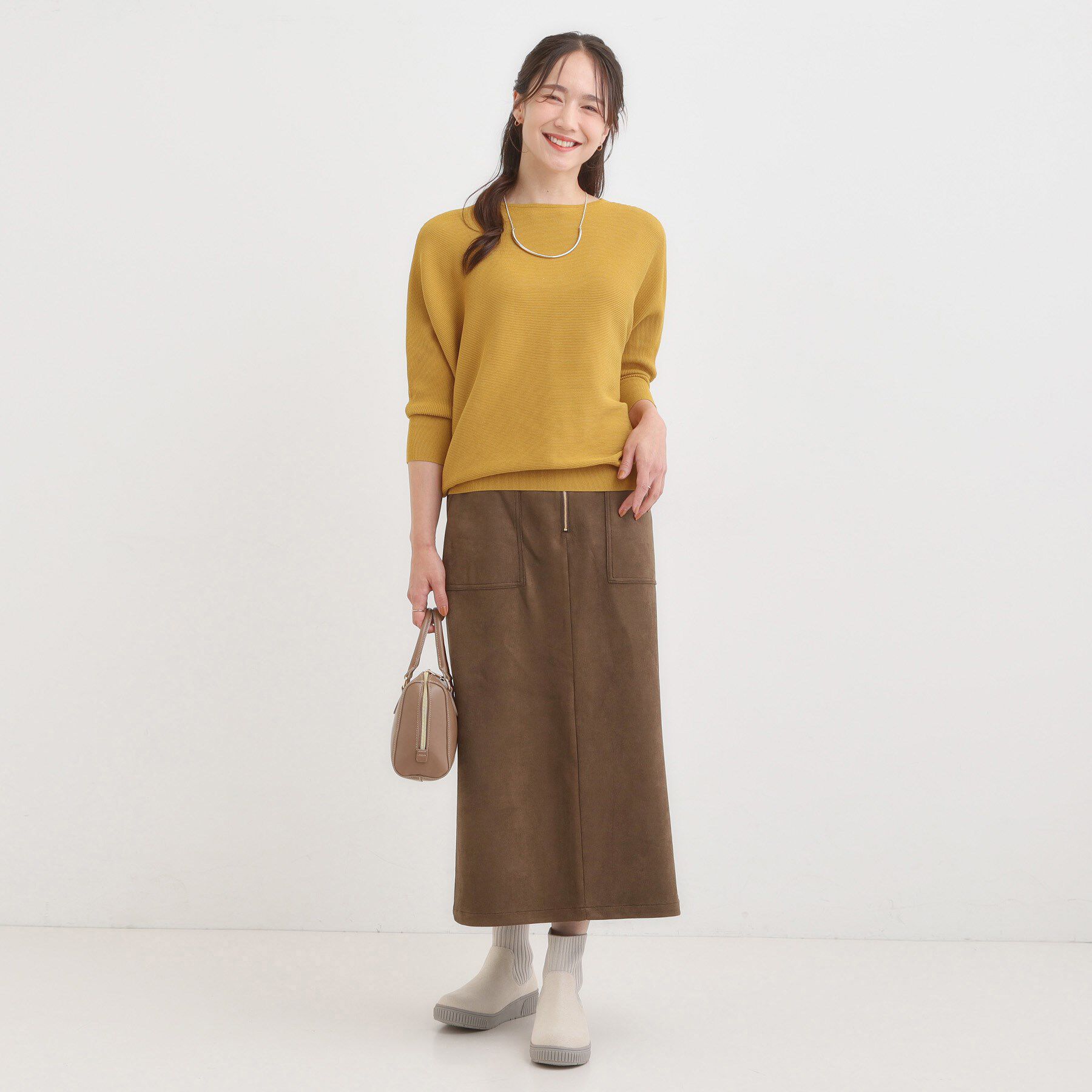 SHOO･LA･RUE「【撥水/低反発クッション】すっぽりラクラク はきぐちニットブーツ」|ショートブーツ|