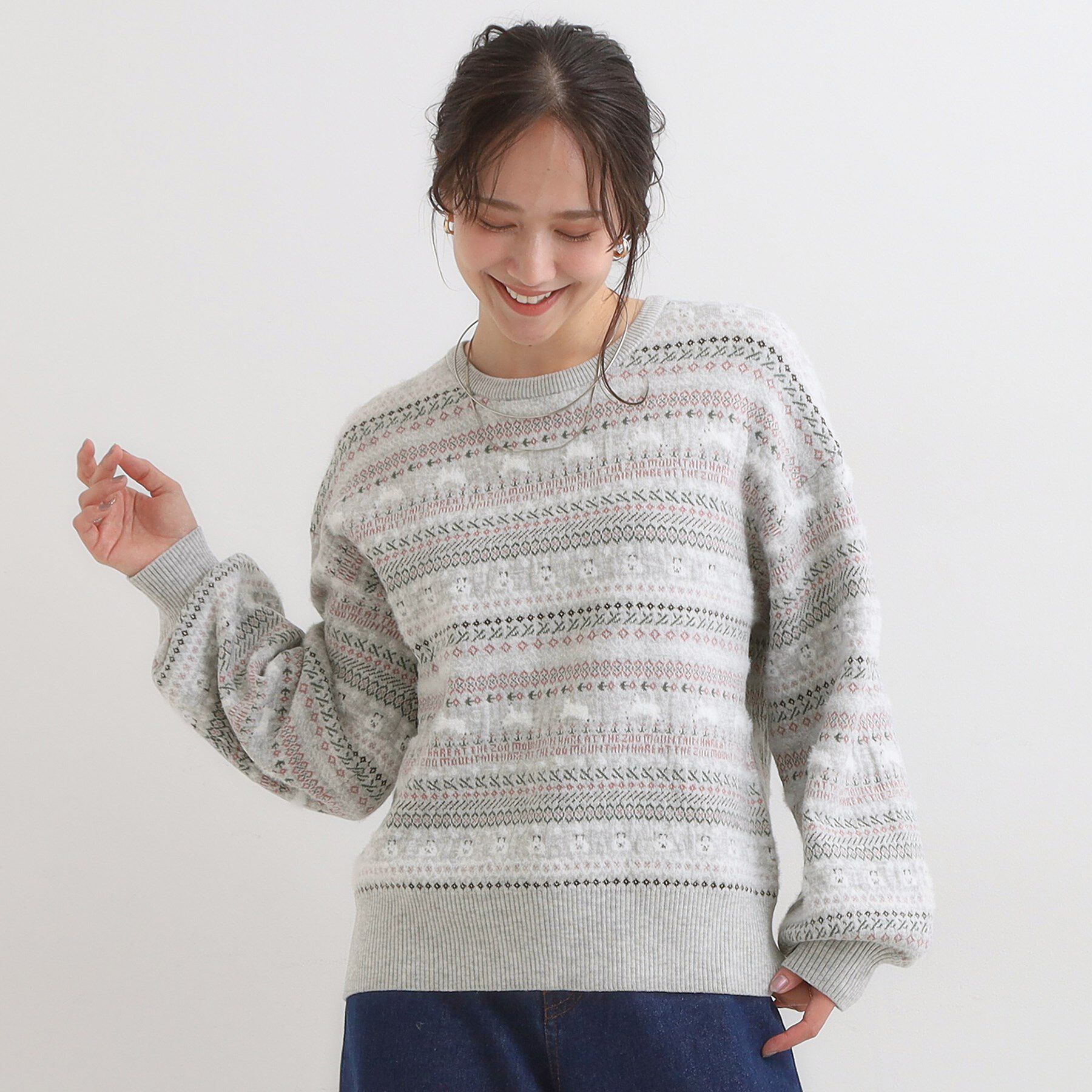 SHOO･LA･RUE「【旭山動物園応援商品】ノルディック柄 モールニット」|ニット・セーター|