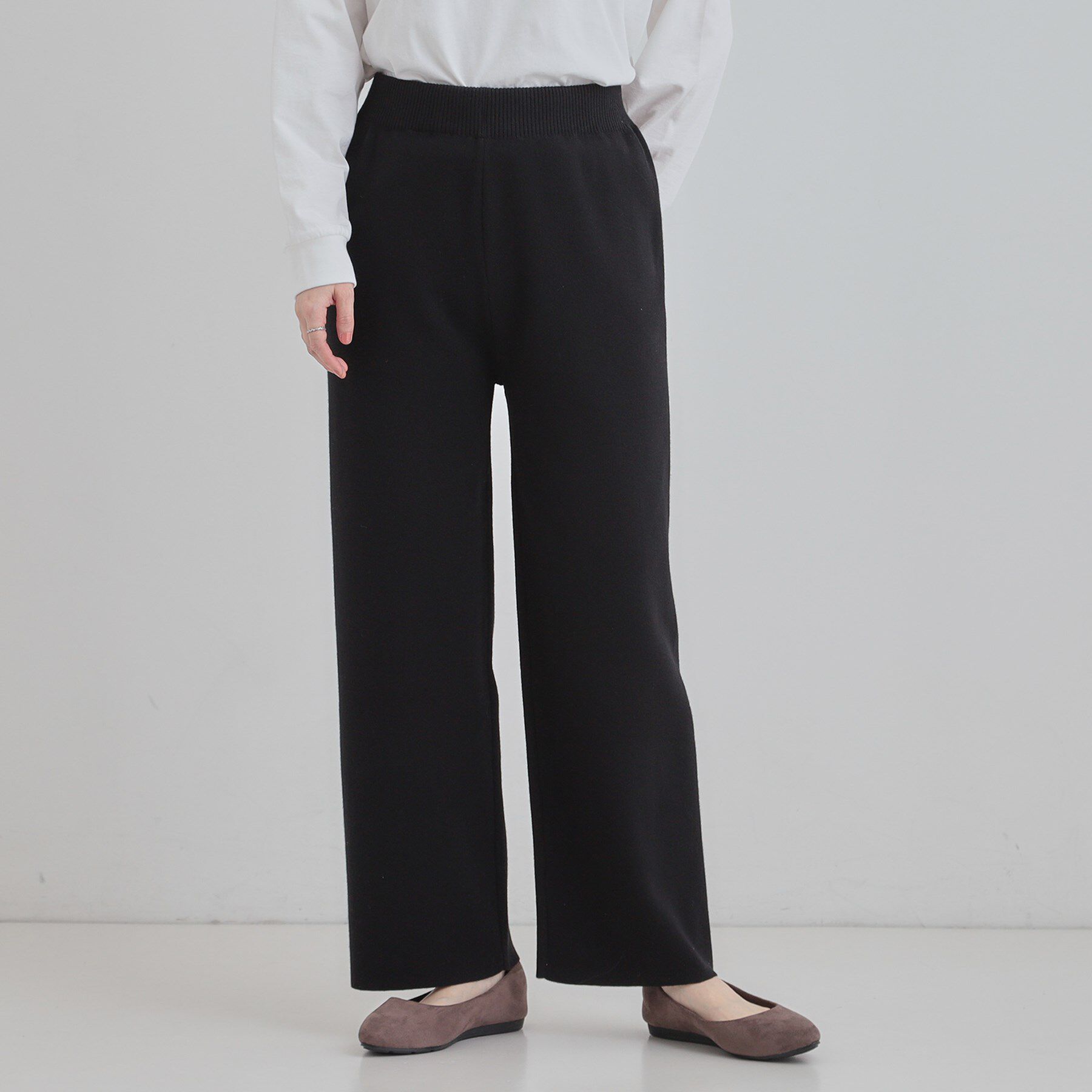 SHOO･LA･RUE「【洗濯機可／毛玉レス】美脚シルエット 表面がきれいなストレートパンツ」|その他|