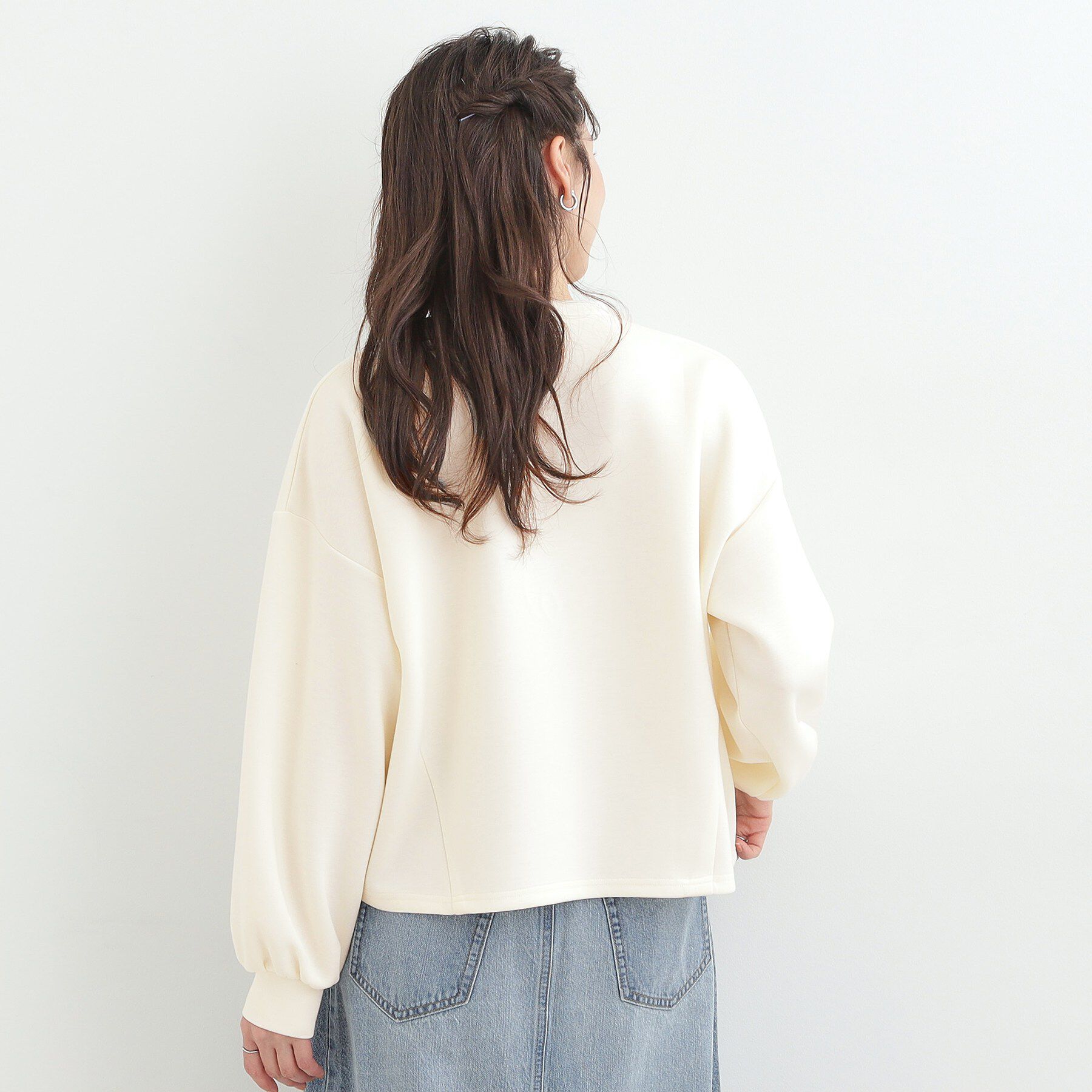 SHOO･LA･RUE「【S-LL】美しいシルエット お花ロープ刺繍ダンボールトップス」|Tシャツ・カットソー|