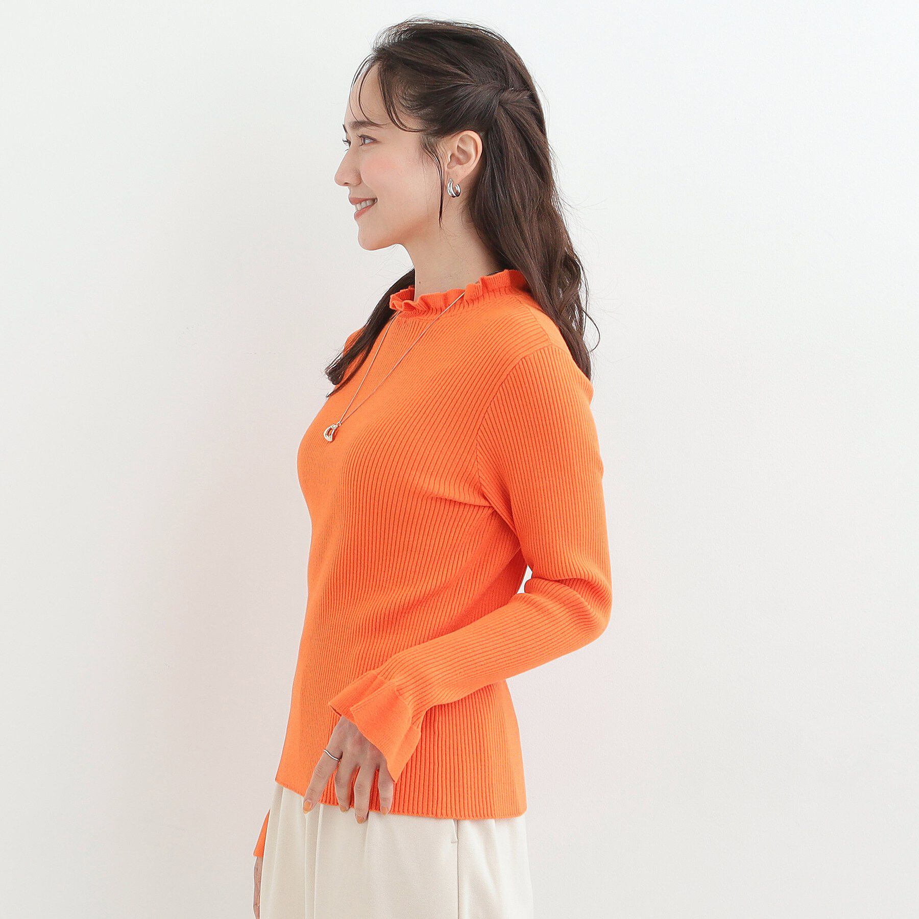 SHOO･LA･RUE「【洗濯機可/S-LL】ぴったりすぎない　すっきり見え やわらかリブニット」|ニット・セーター|